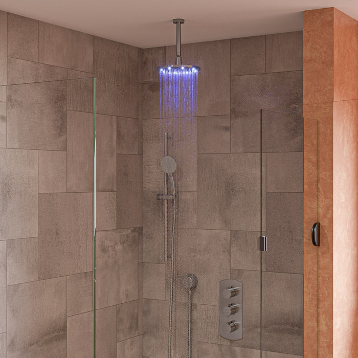ALFI LED8R-BN Brushed Nickel 8" Round Multi Color LED Rain Shower Head