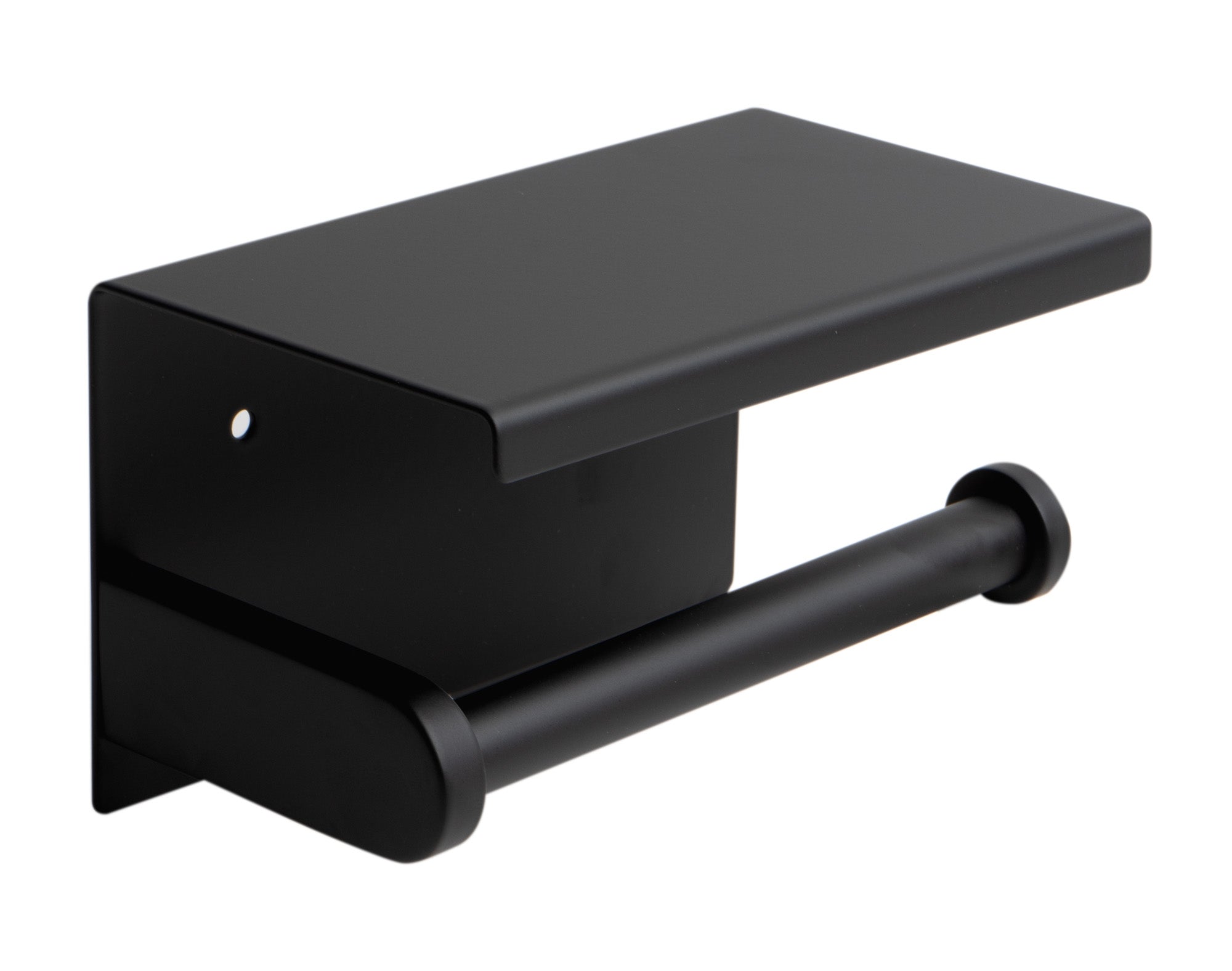 ALFI ABTPC66-BLA Black Matte Stainless Steel Toilet Paper Holder with Shelf