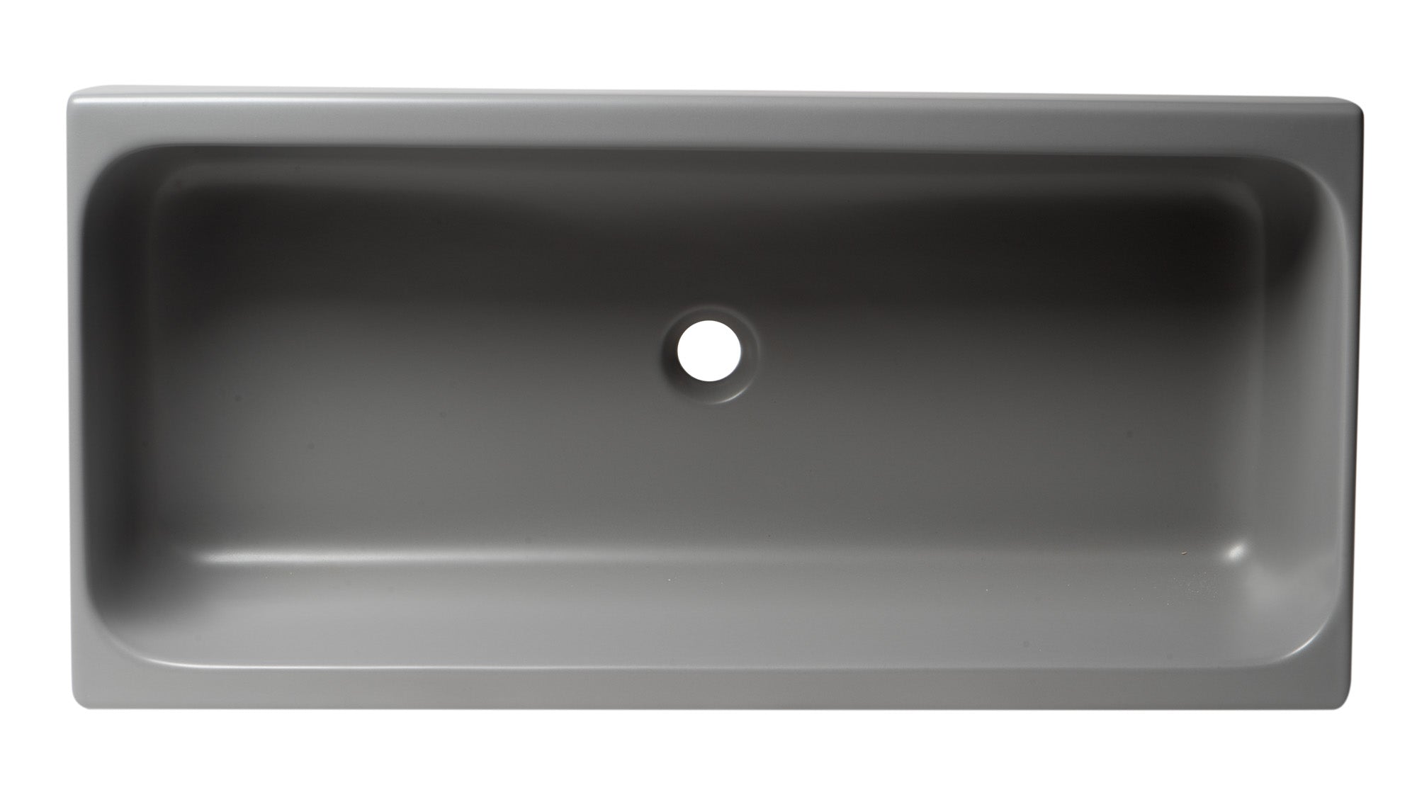 ALFI AB36TRGM 36" Grey Matte Above Mount Fireclay Bathroom Trough Sink