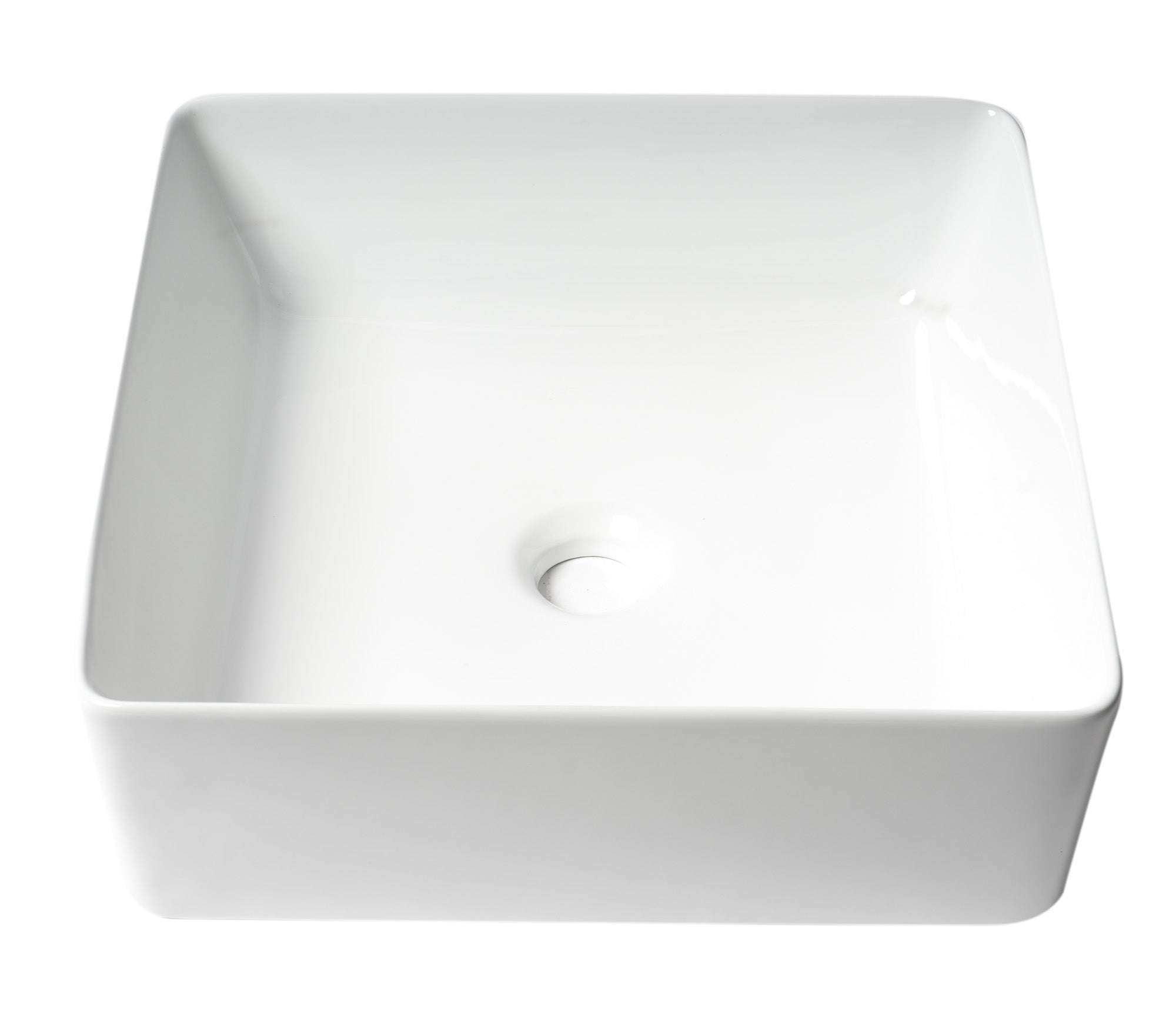 ALFI ABC903-W White 16" Modern Square Above Mount Ceramic Sink