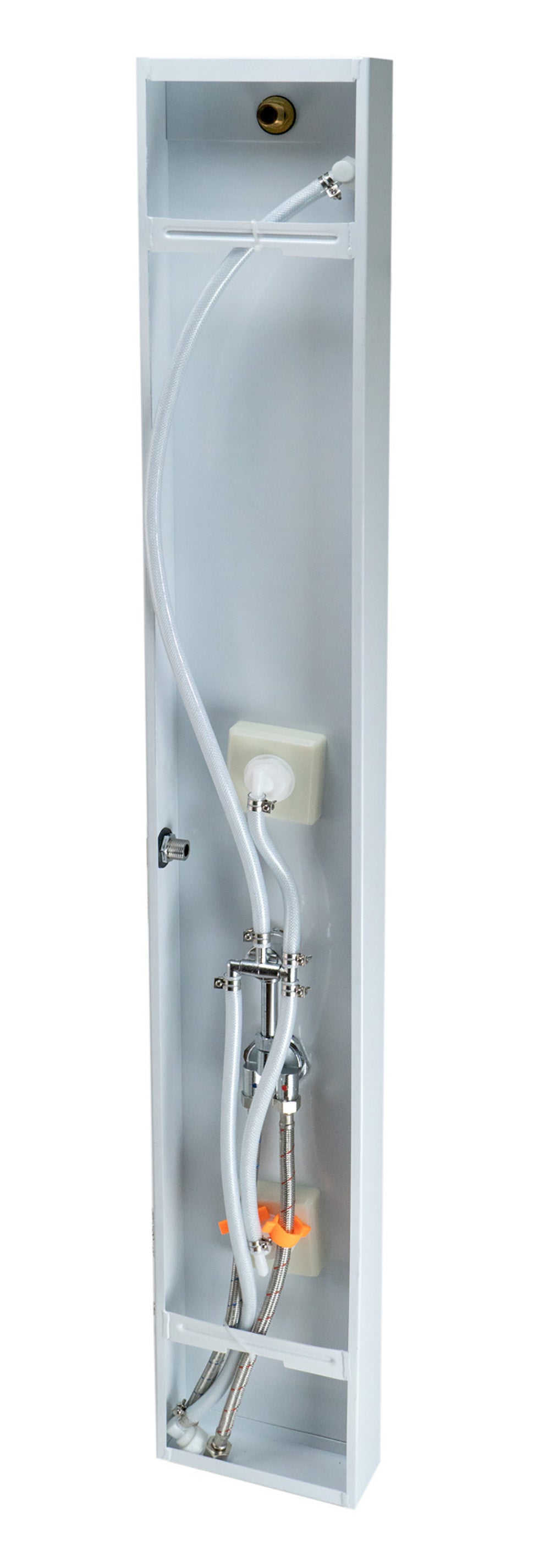 ALFI ABSP60W White Aluminum Shower Panel with 2 Body Sprays and Rain Shower Head
