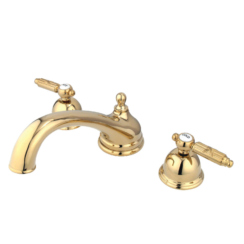 Kingston Brass KS3352GL Georgian Two-Handle Deck Mount Roman Tub Faucet, Polished Brass