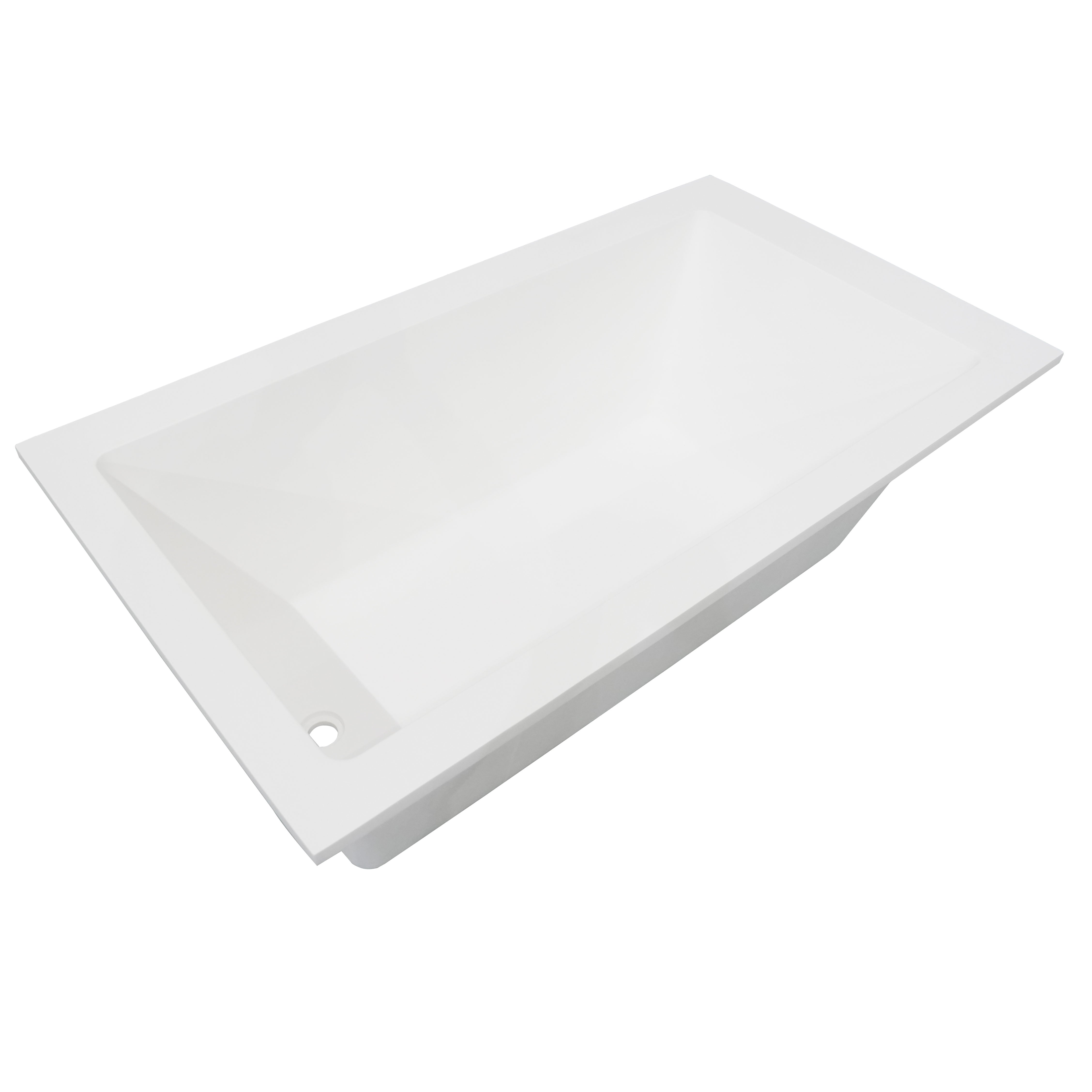 ALFI AB9933S White Resin Solid Surface 59" Rectangular Drop In Bathtub