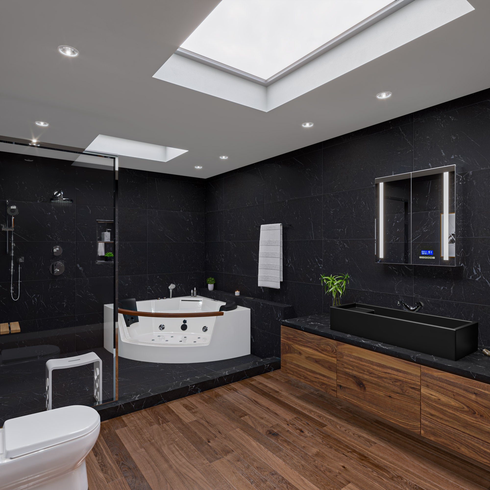 ALFI AB39TRBM 39" Black Matte Above Mount Fireclay Bathroom Trough Sink