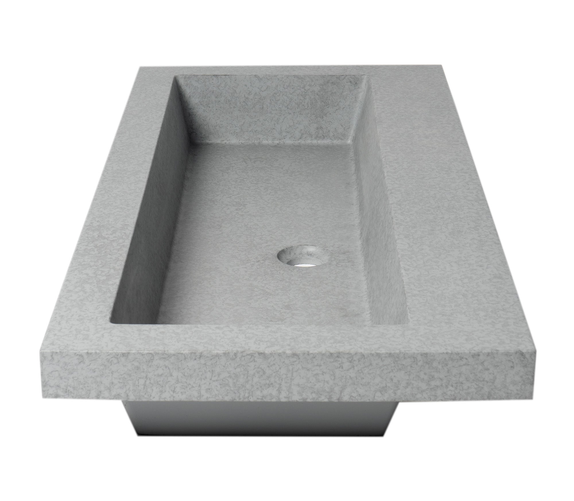 ALFI ABCO40TR 40" Solid Concrete Gray Matte Trough Sink for the Bathroom