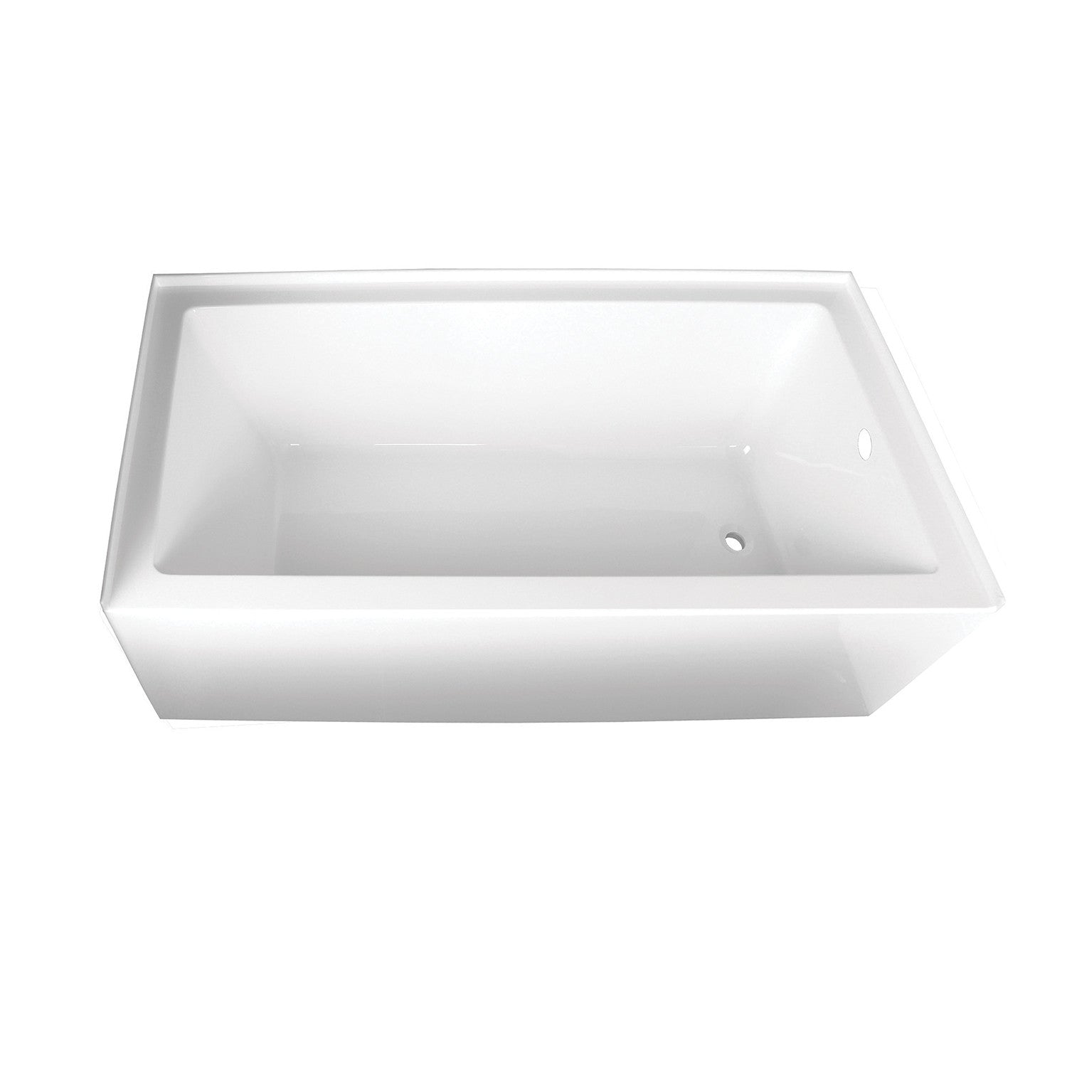Aqua Eden VTAP663222R 66" Acrylic Rectangular 3-Wall Alcove Tub, Right Hand Drain, Glossy White