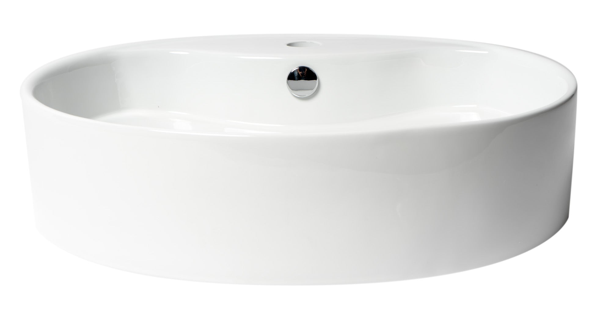 ALFI ABC910 White 22" Oval Above Mount Ceramic Sink with Faucet Hole