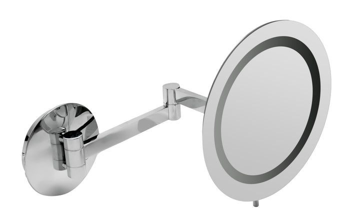 ALFI ABM9WLED-PC Polished Chrome Wall Mount Round 9" 5x Magnifying Cosmetic Mirror with Light