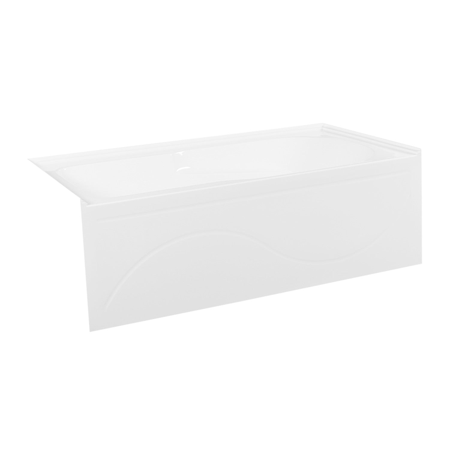 Aqua Eden VTAP603022L 60" Acrylic Rectangular 3-Wall Alcove Tub with Anti Skid and Left Hand Drain Hole, Glossy White