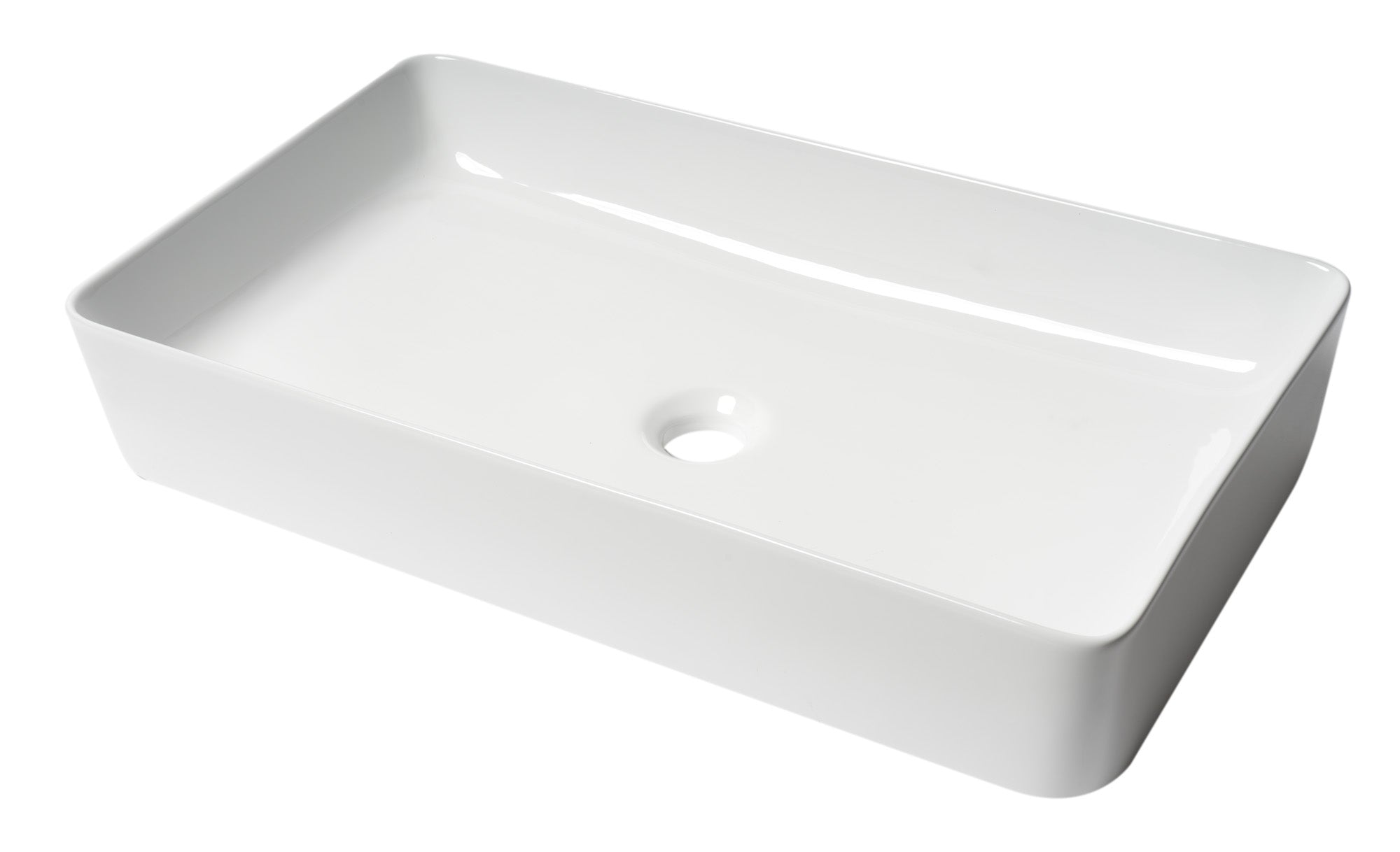 ALFI ABC902-W White 24" Modern Rectangular Above Mount Ceramic Sink