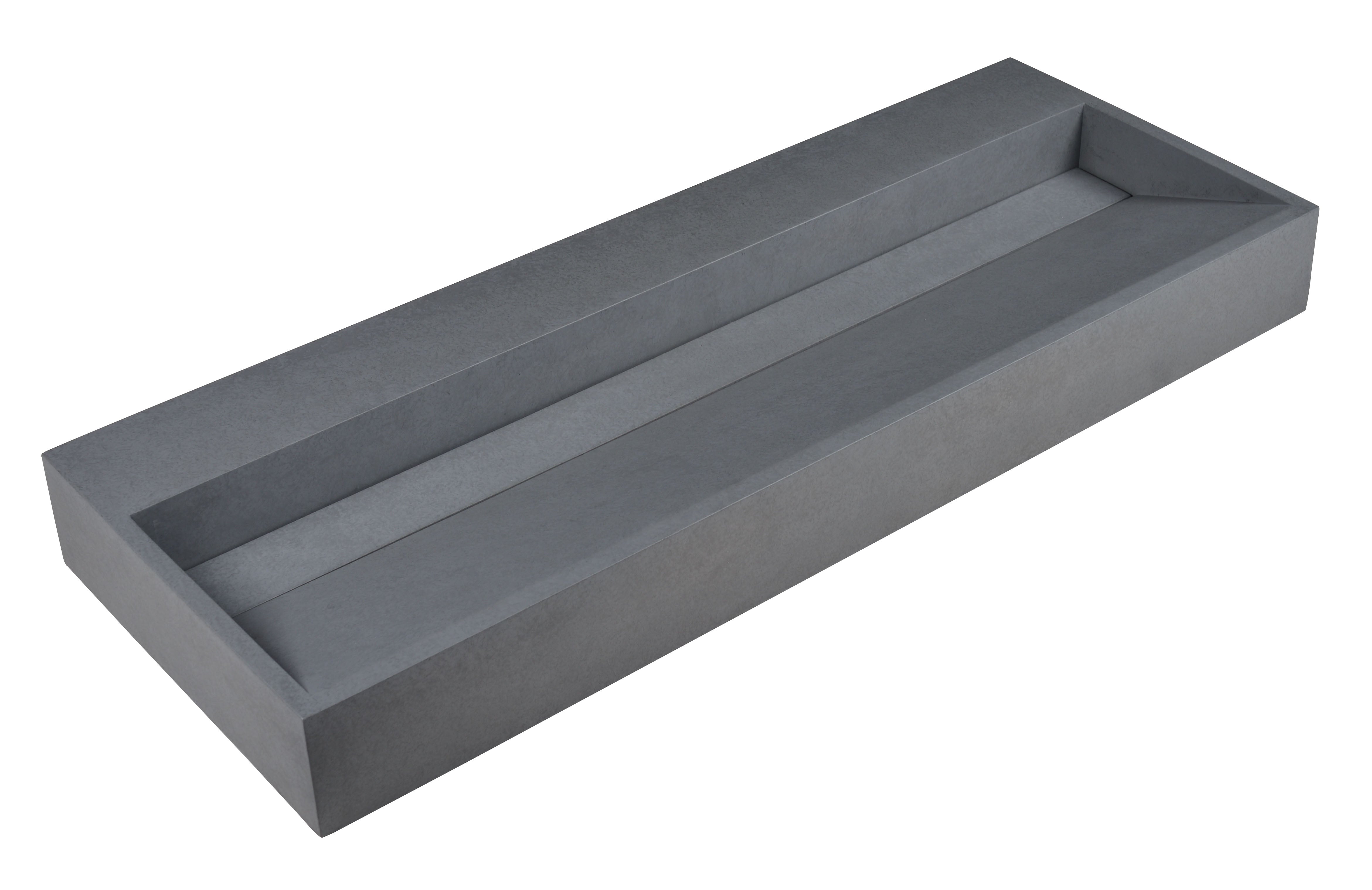 ALFI ABCO48TR 48" Solid Concrete Gray Matte Trough Sink for the Bathroom