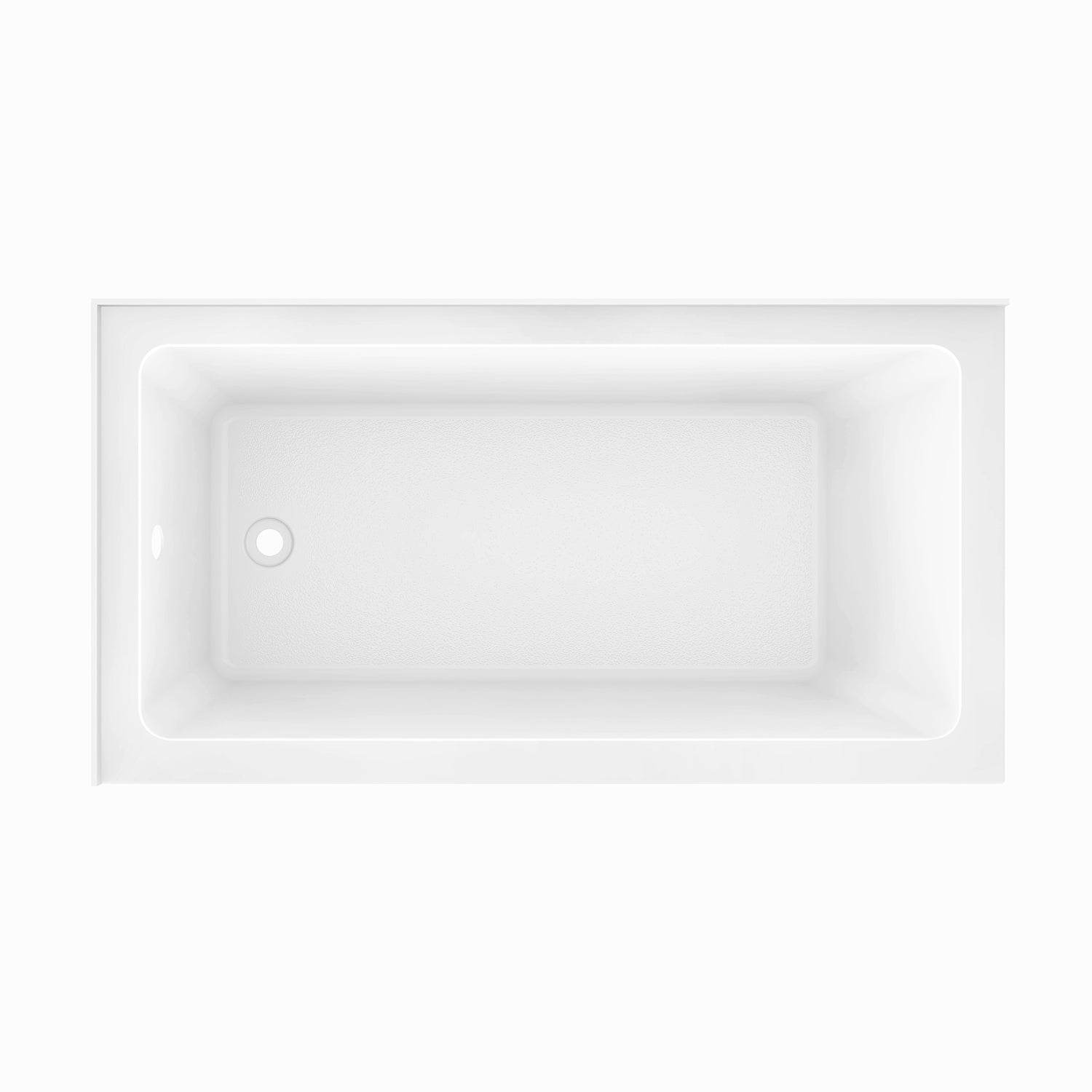 Aqua Eden VTAP6032L21TS 60" Acrylic Rectangular 2-Wall Corner Alcove Tub, Left Hand Drain, Glossy White