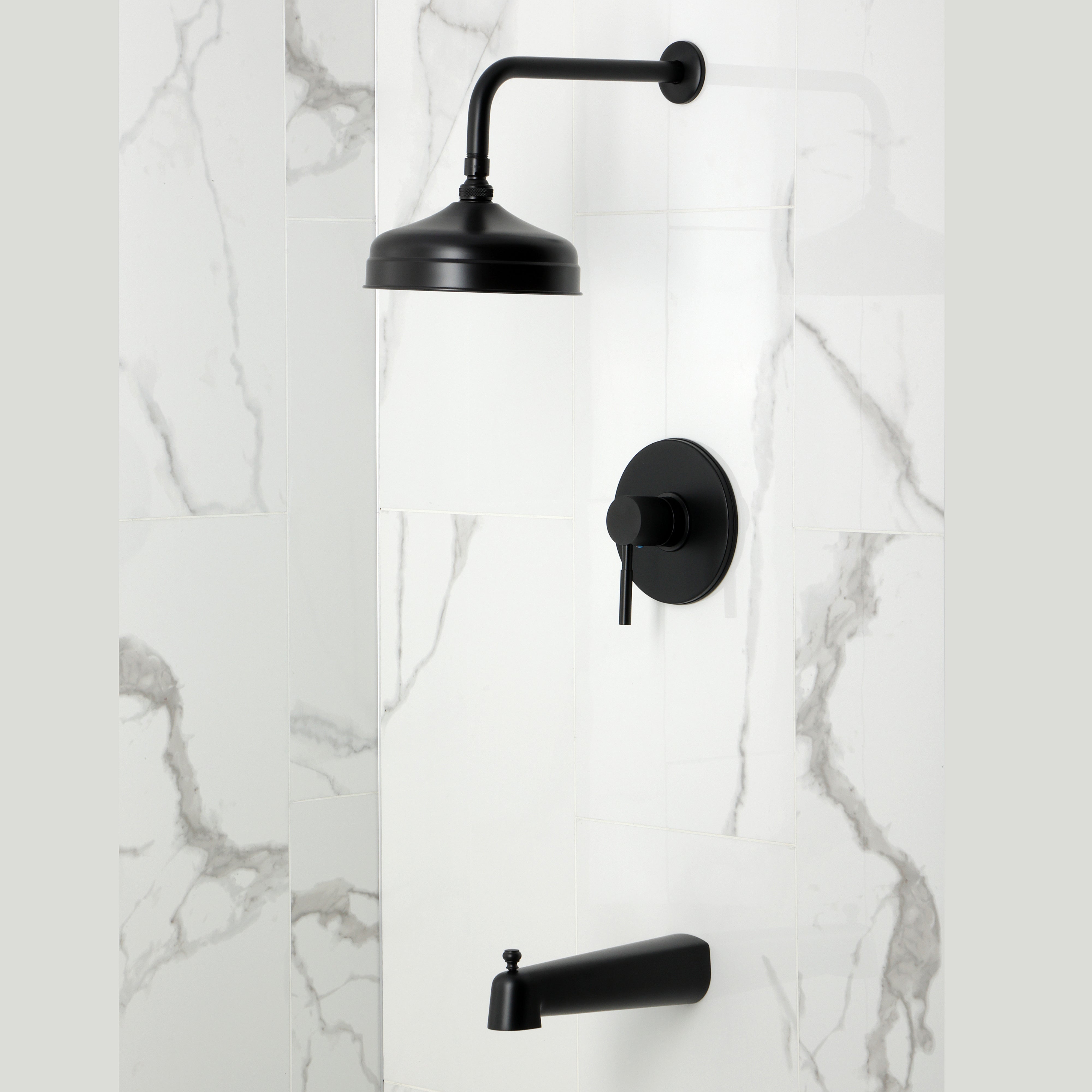 Kingston Brass KB6330DL Concord Single-Handle Pressure Balanced Tub and Shower Faucet, Matte Black