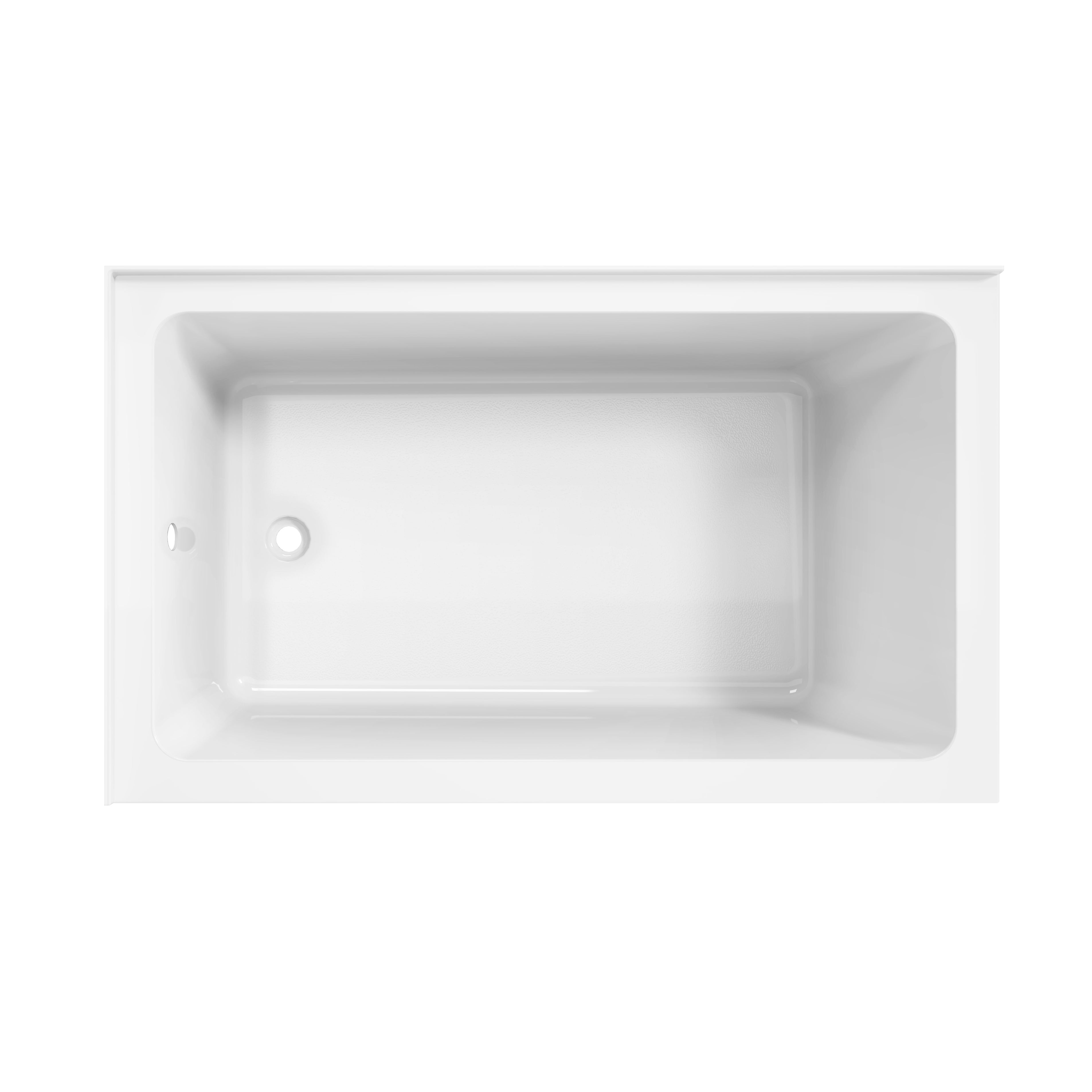 Aqua Eden VTAP6036L22TS 60" Acrylic Rectangular 2-Wall Corner Alcove Tub, Left Hand Drain, Glossy White