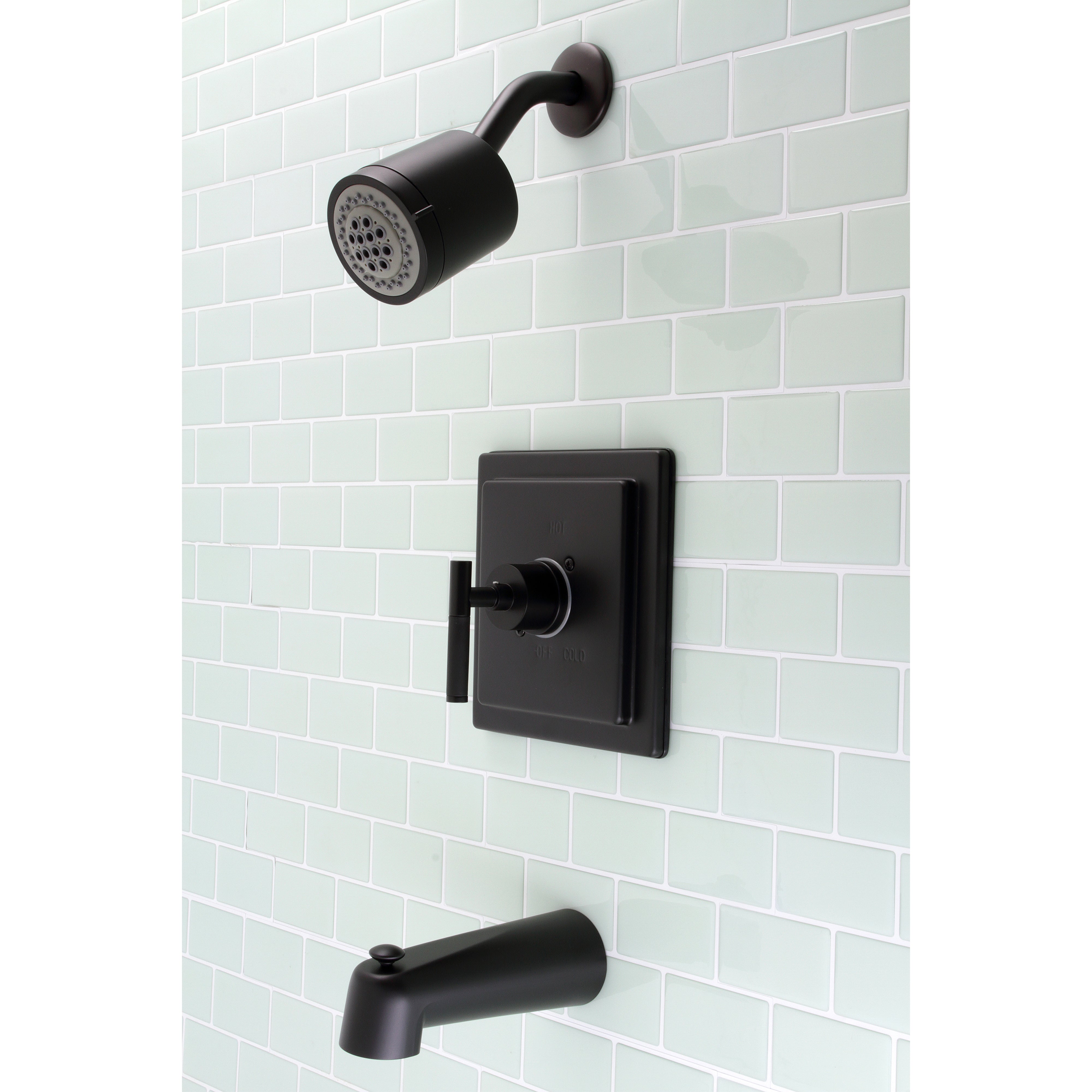 Kingston Brass KB4650CKL Kaiser Single-Handle Pressure Balanced Tub and Shower Faucet, Matte Black