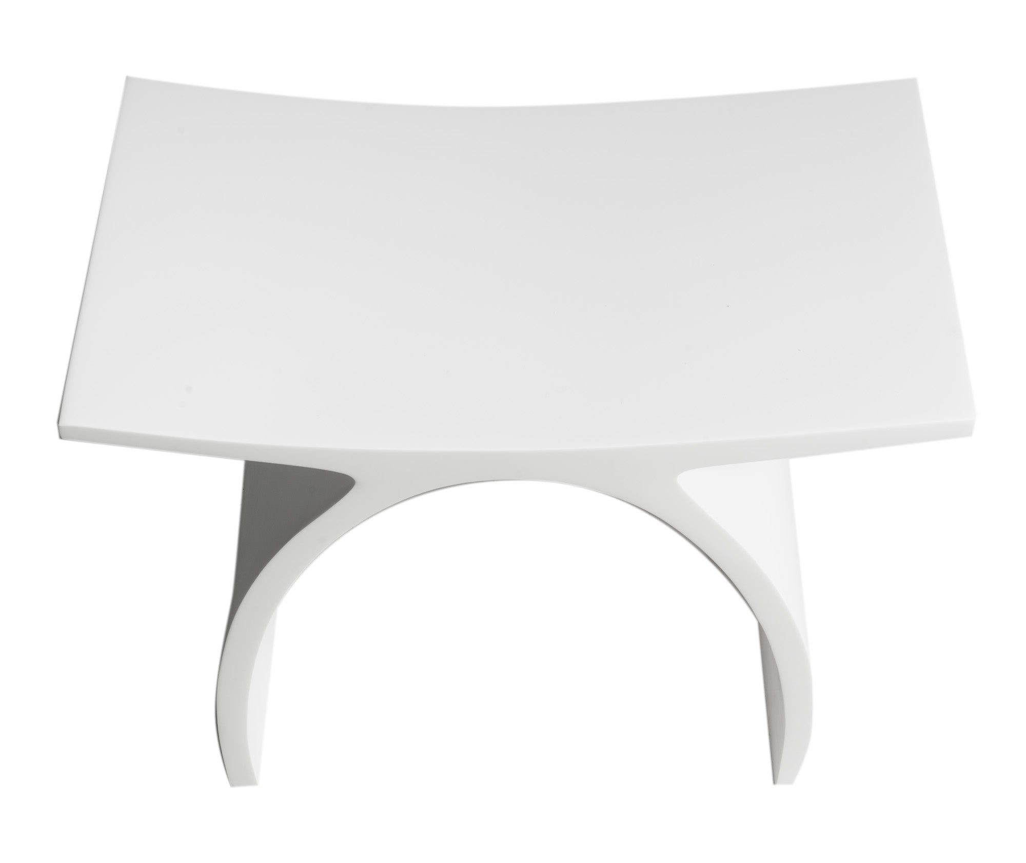 ALFI ABST77 Arched White Matte Solid Surface Resin Bathroom / Shower Stool