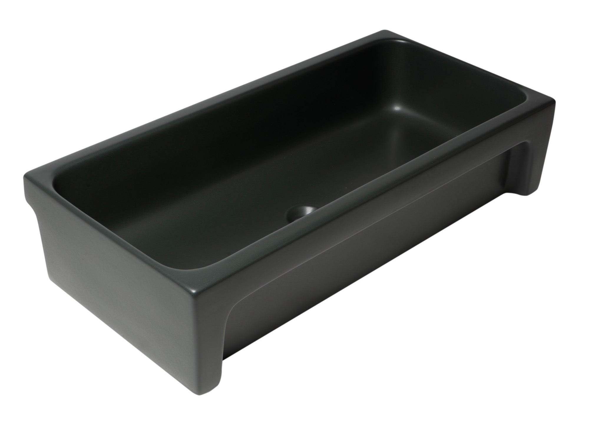 ALFI AB36TRBM 36" Black Matte Above Mount Fireclay Bathroom Trough Sink