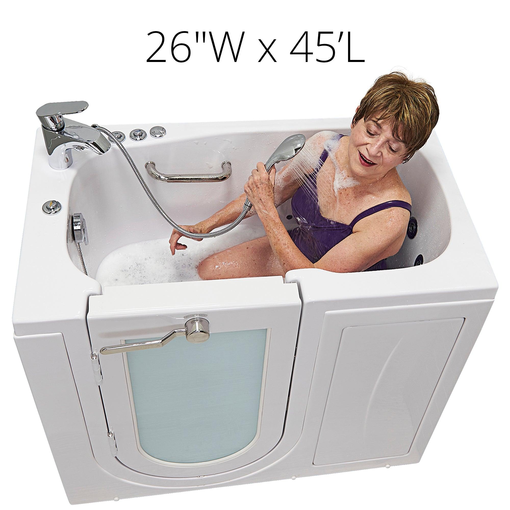Ella Mobile 26"x45" Acrylic Air and Hydro Massage Walk-In Bathtub - Bathroom Design Center