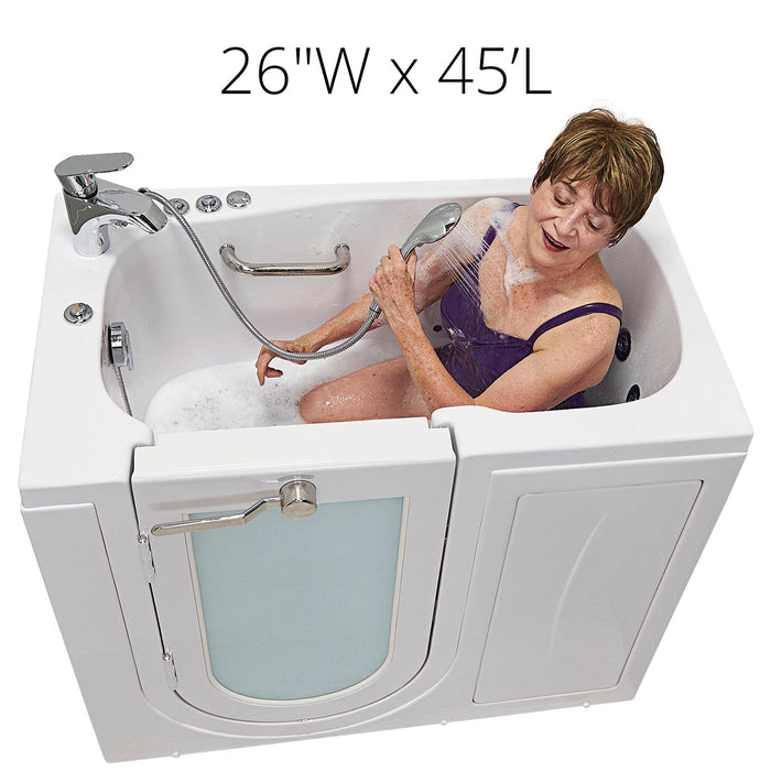 Ella Mobile 26"x45" Acrylic Air and Hydro Massage Walk-In Bathtub