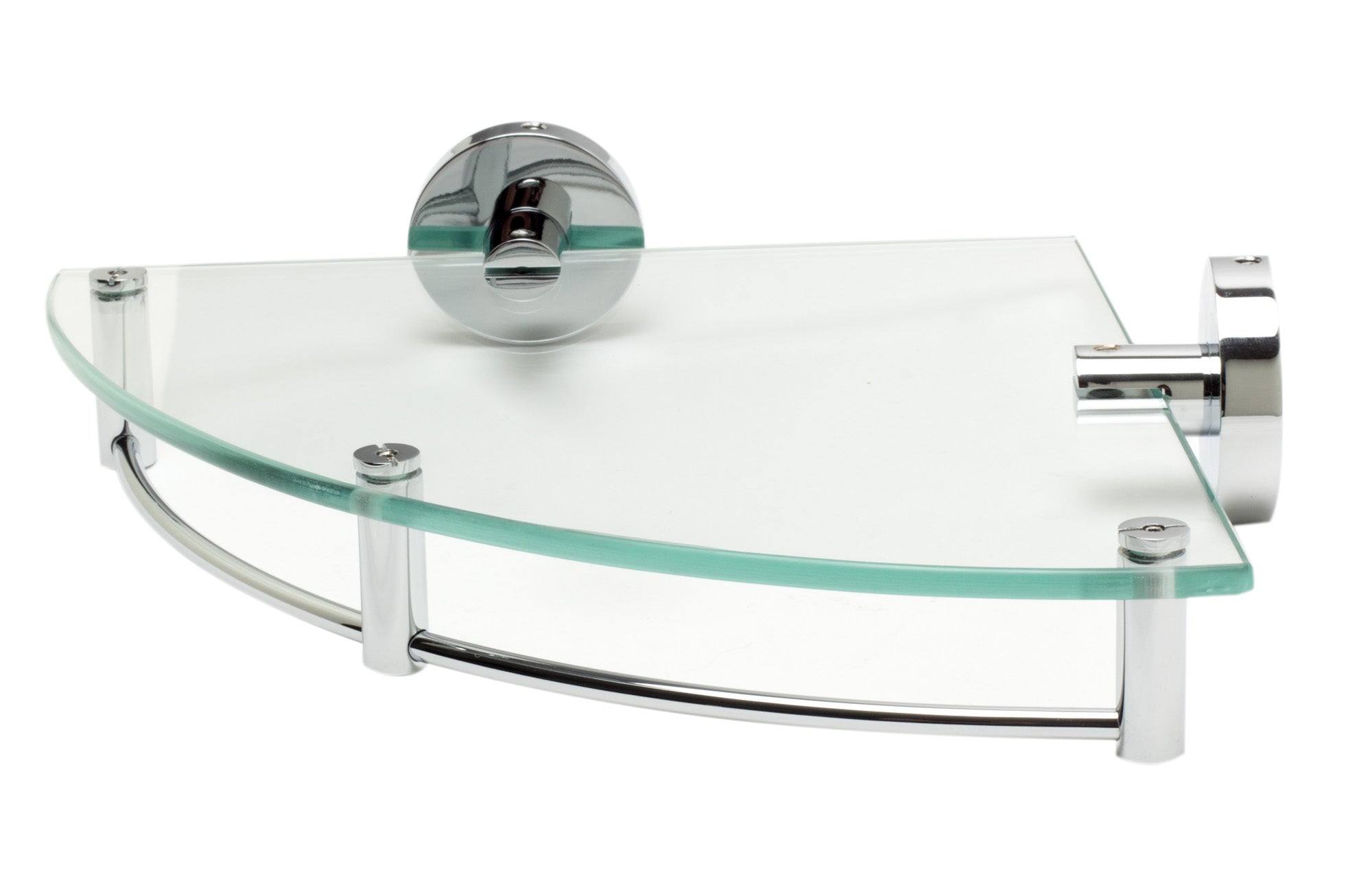 ALFI AB9546 Polished Chrome Corner Mounted Glass Shower Shelf Bathroom Accessory