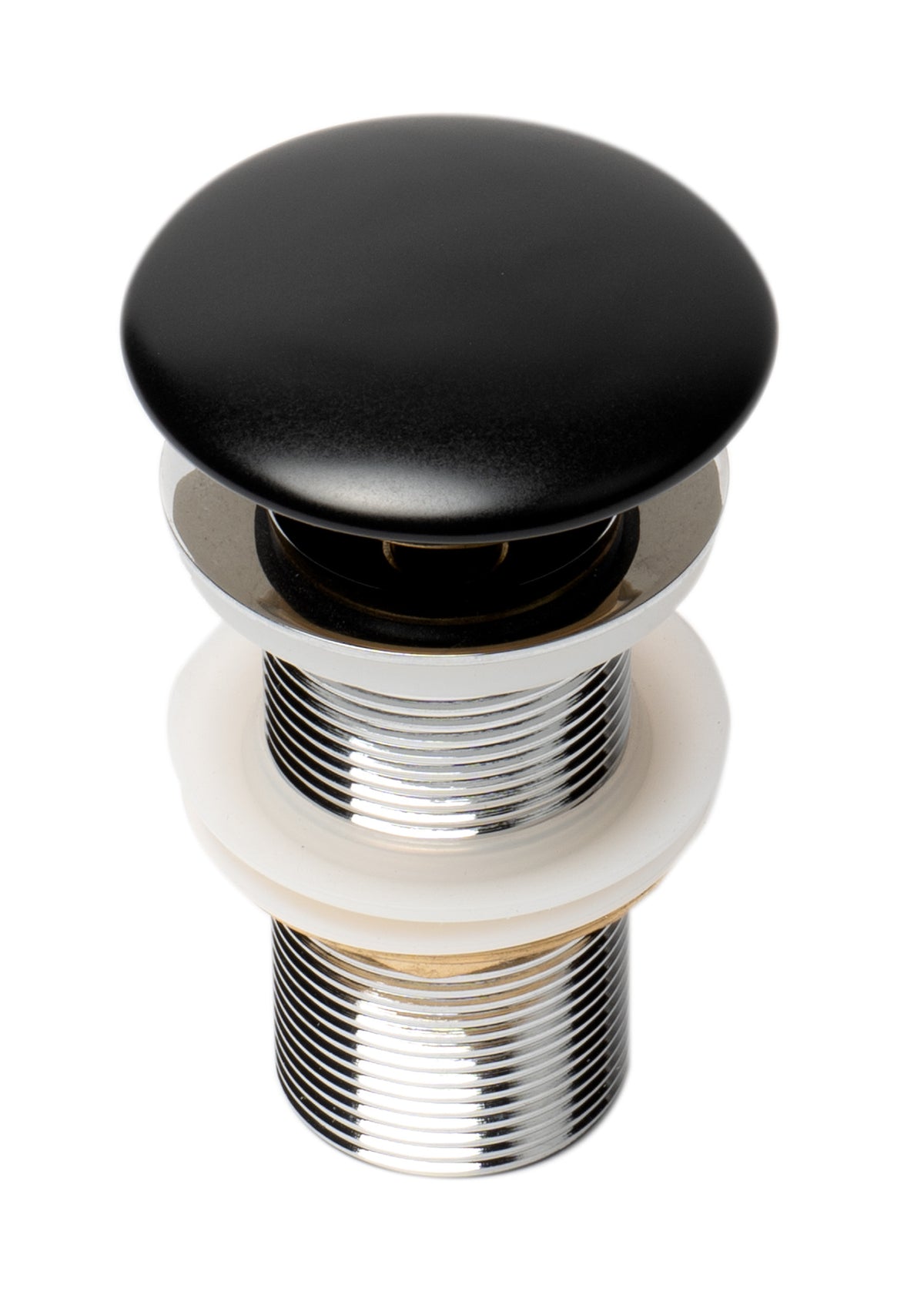 ALFI AB8055-BM Black Matte Ceramic Mushroom Top Pop Up Drain for Sinks without Overflow