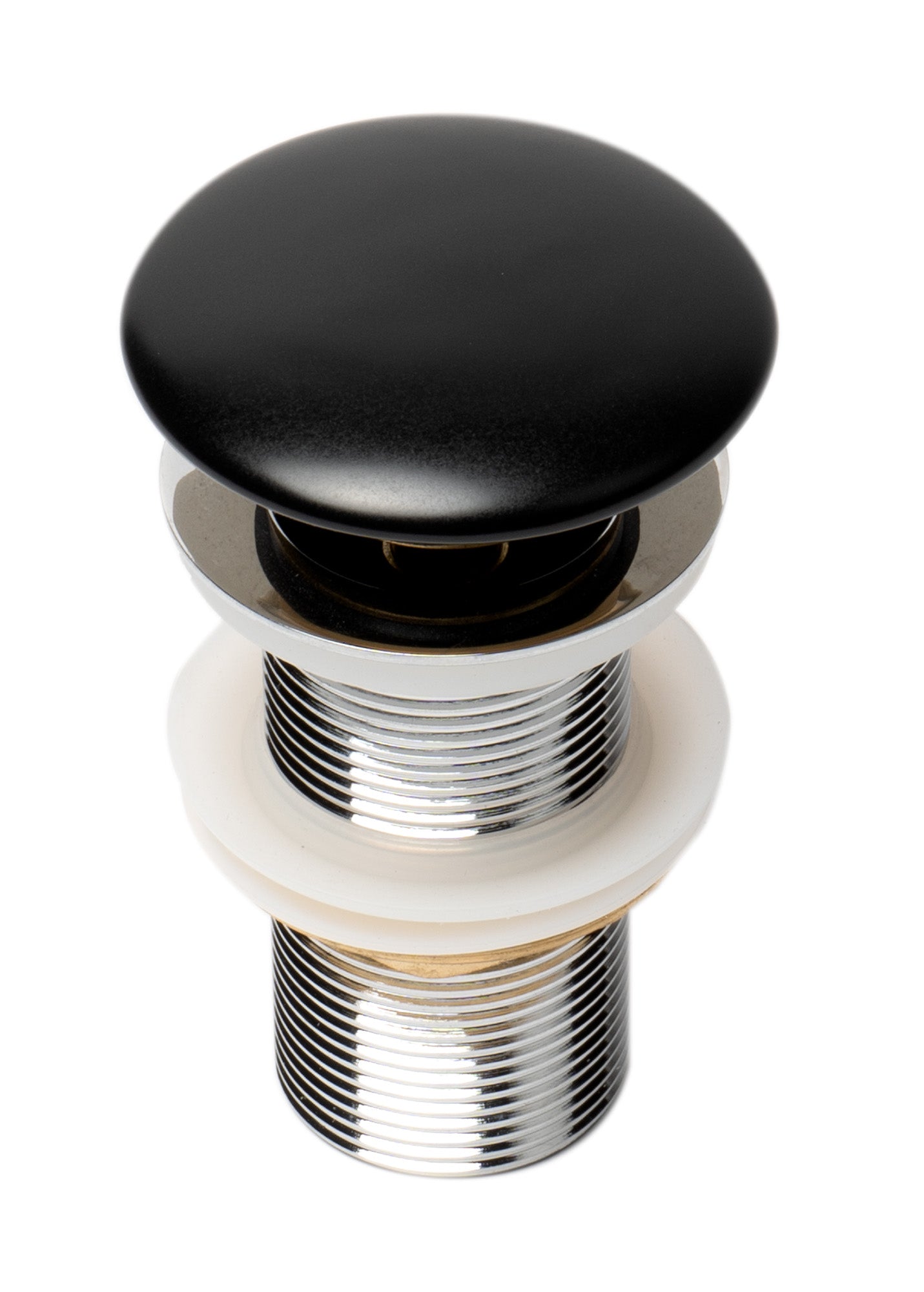 ALFI AB8055-BM Black Matte Ceramic Mushroom Top Pop Up Drain for Sinks without Overflow