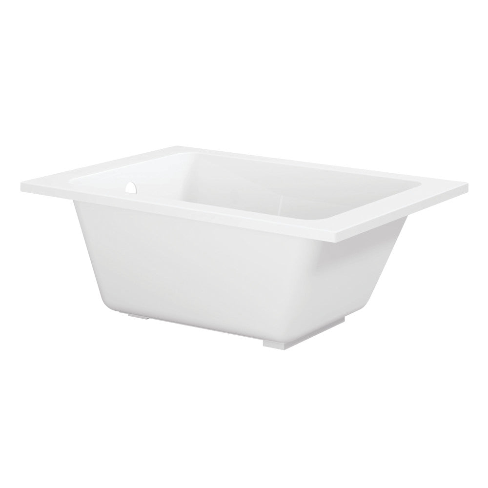 Kingston Brass VTPN483419T 48" Acrylic Rectangular Drop-In Tub with Anti-Skid Surface, Glossy White