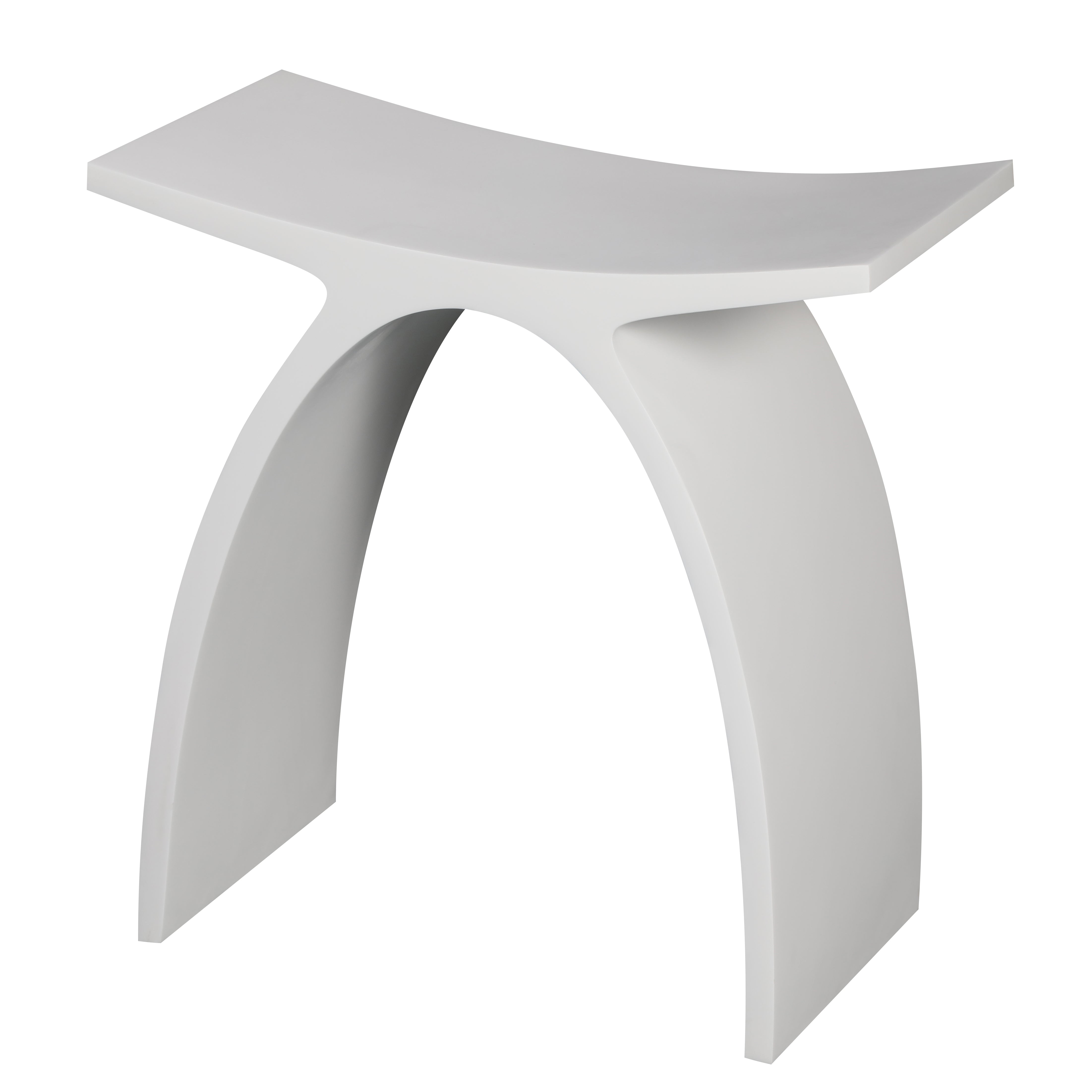 ALFI ABST77 Arched White Matte Solid Surface Resin Bathroom / Shower Stool