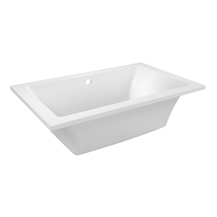 Aqua Eden VTPN593619C 59" Acrylic Rectangular Drop-In Tub with Reversible Drain, Glossy White