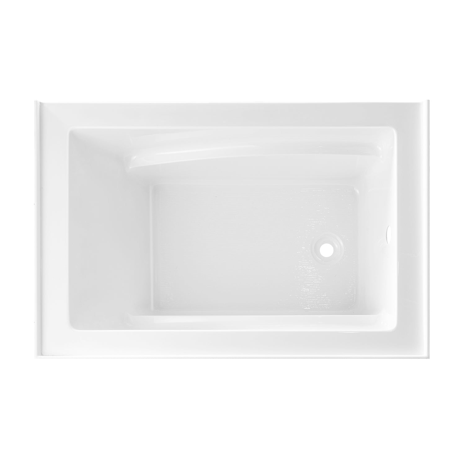 Aqua Eden VTAM4832R22D 48" Acrylic Rectangular 3-Wall Alcove Tub, Right Hand Drain and Anti-Skid Surface, Glossy White