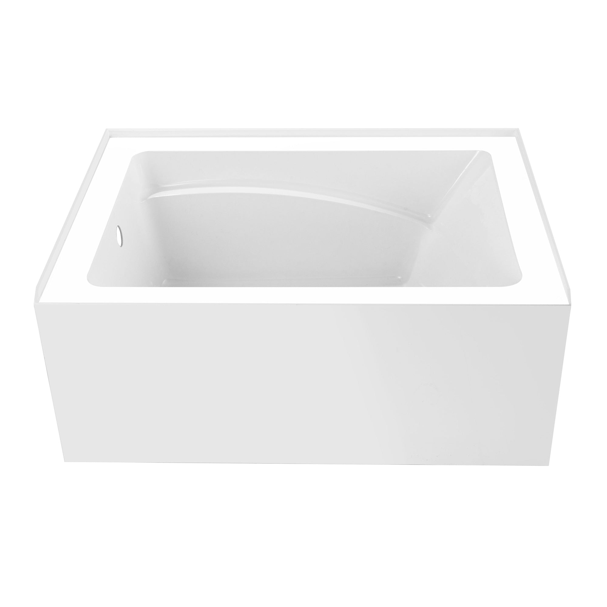 Aqua Eden VTAM4836L22T 48" Acrylic Rectangular 3-Wall Alcove Tub, Left Hand Drain, Glossy White
