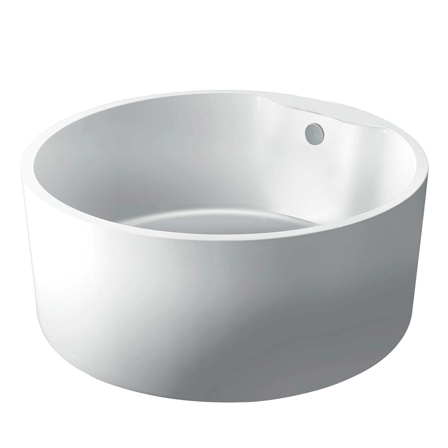 Kingston Brass VTRO535323 53" Acrylic Round Double Ended Freestanding Tub with Drain, Glossy White