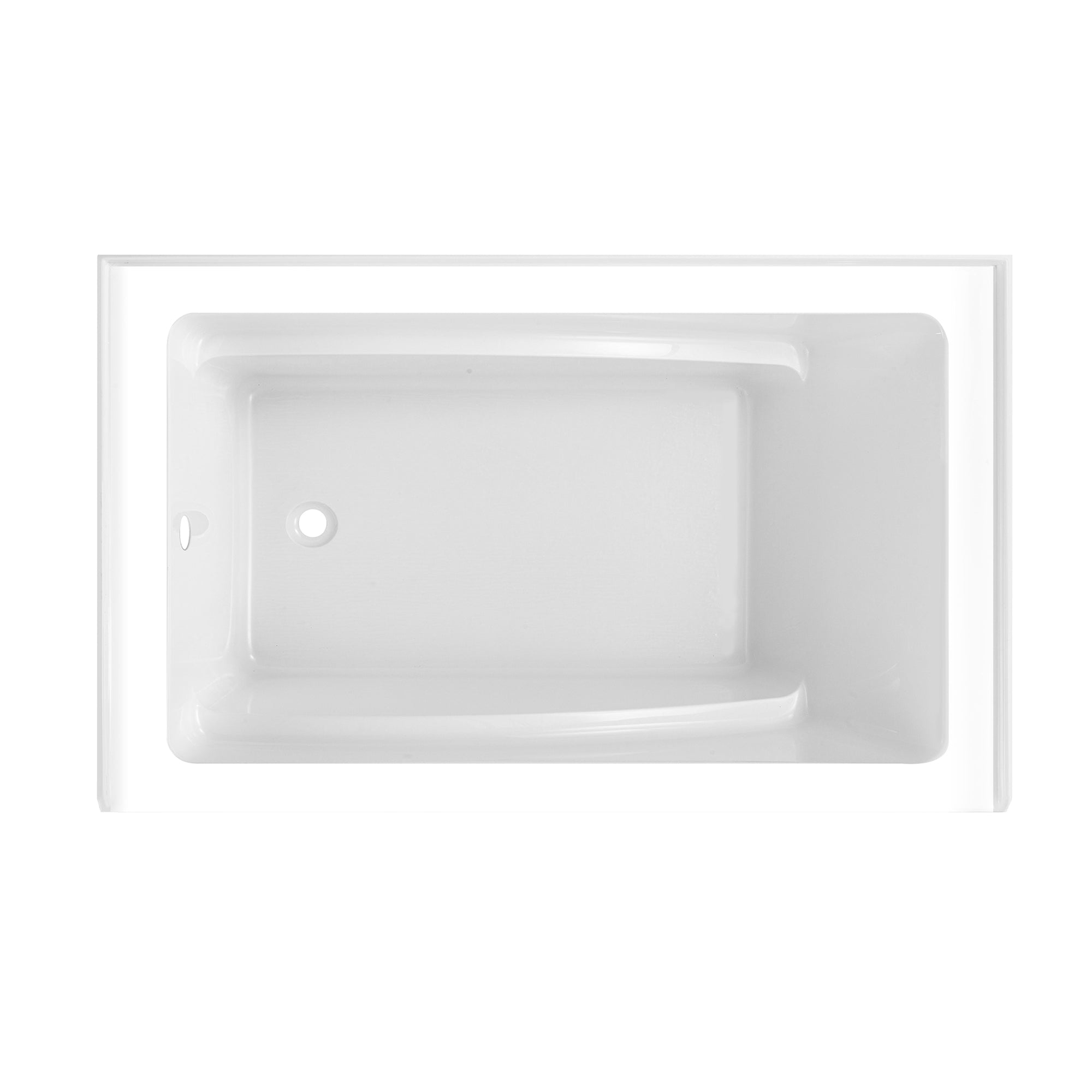 Aqua Eden VTAM5436L22T 54" Acrylic Rectangular 3-Wall Alcove Tub, Left Hand Drain, Glossy White