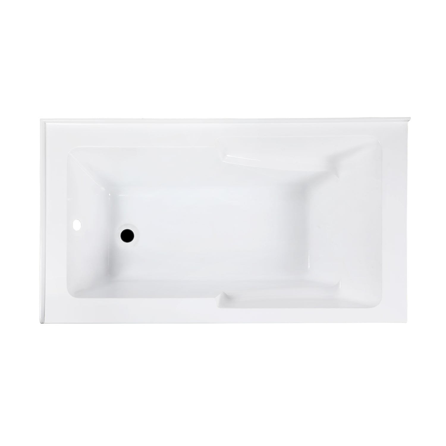 Aqua Eden VTAM6032L22S 60" Acrylic Rectangular 2-Wall Corner Alcove Tub with Corner Apron, Left Hand Drain Hole, Glossy White