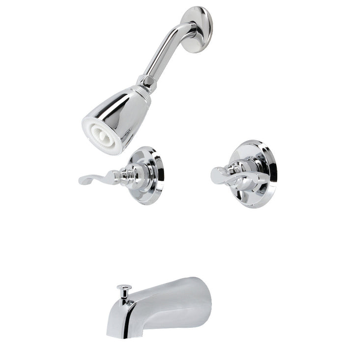Kingston Brass KB241FL Royal Double-Handle Tub and Shower Faucet, Polished Chrome