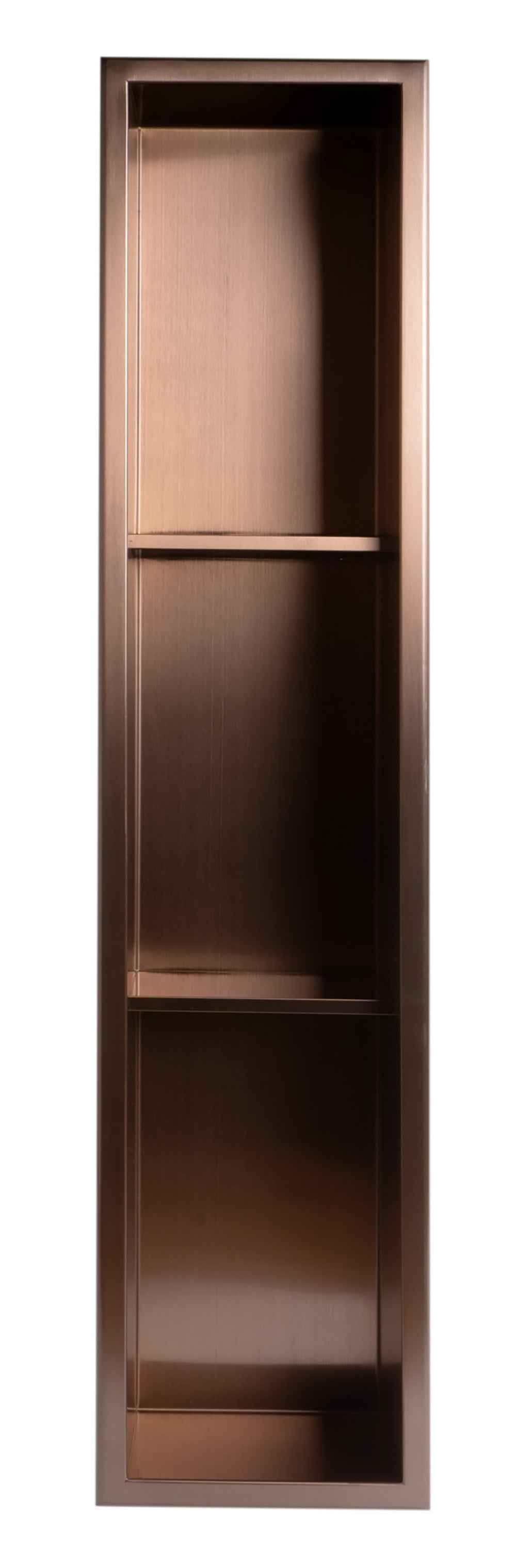 ALFI ABNP0836-BC 8" x 36" Brushed Copper PVD Stainless Steel Vertical Triple Shelf Shower Niche