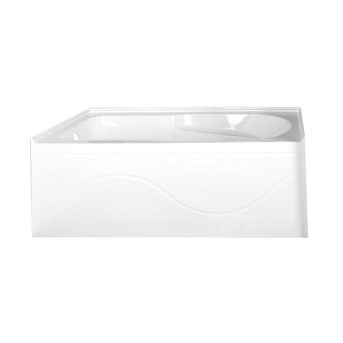 Aqua Eden VTAP603022L 60" Acrylic Rectangular 3-Wall Alcove Tub with Anti Skid and Left Hand Drain Hole, Glossy White
