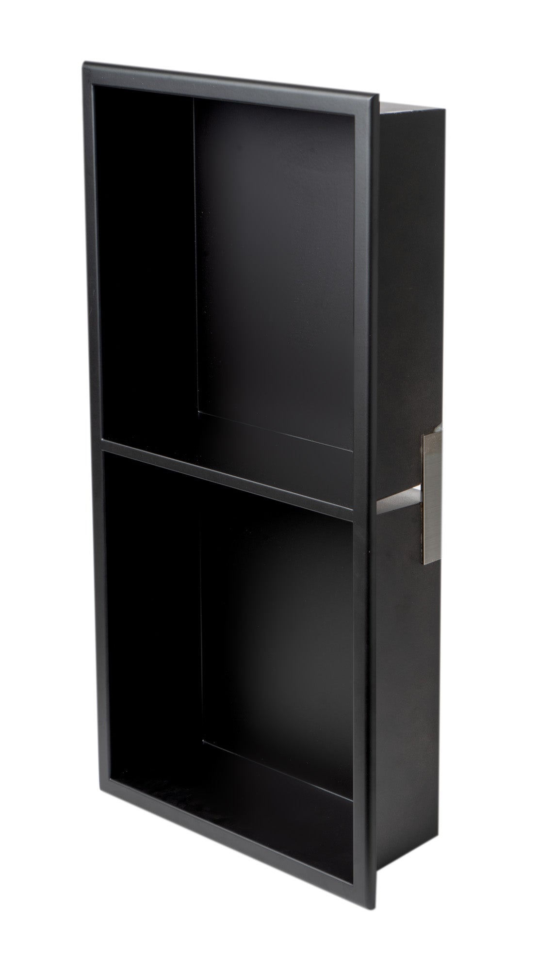 ALFI ABNC1224-BLA 12 x 24 Black Matte Stainless Steel Vertical Double Shelf Bath Shower Niche