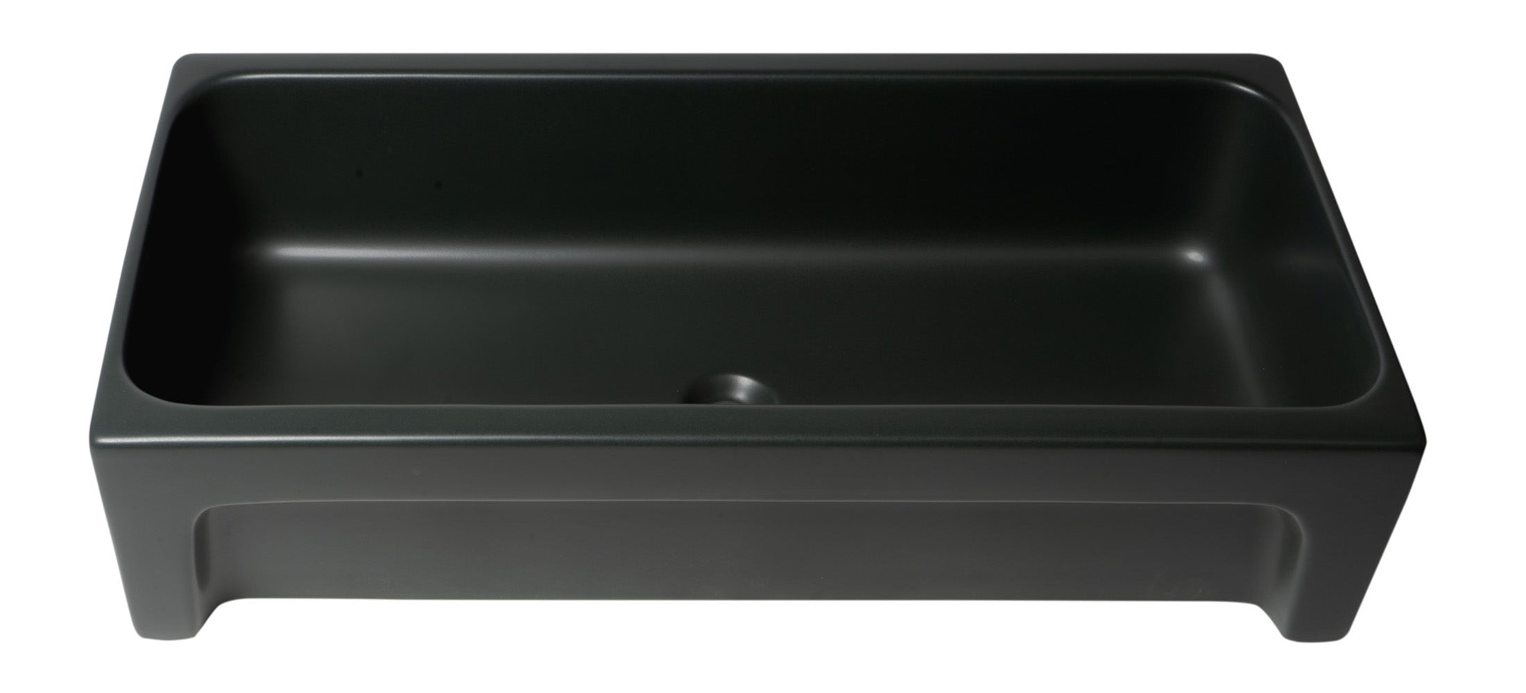 ALFI AB36TRBM 36" Black Matte Above Mount Fireclay Bathroom Trough Sink
