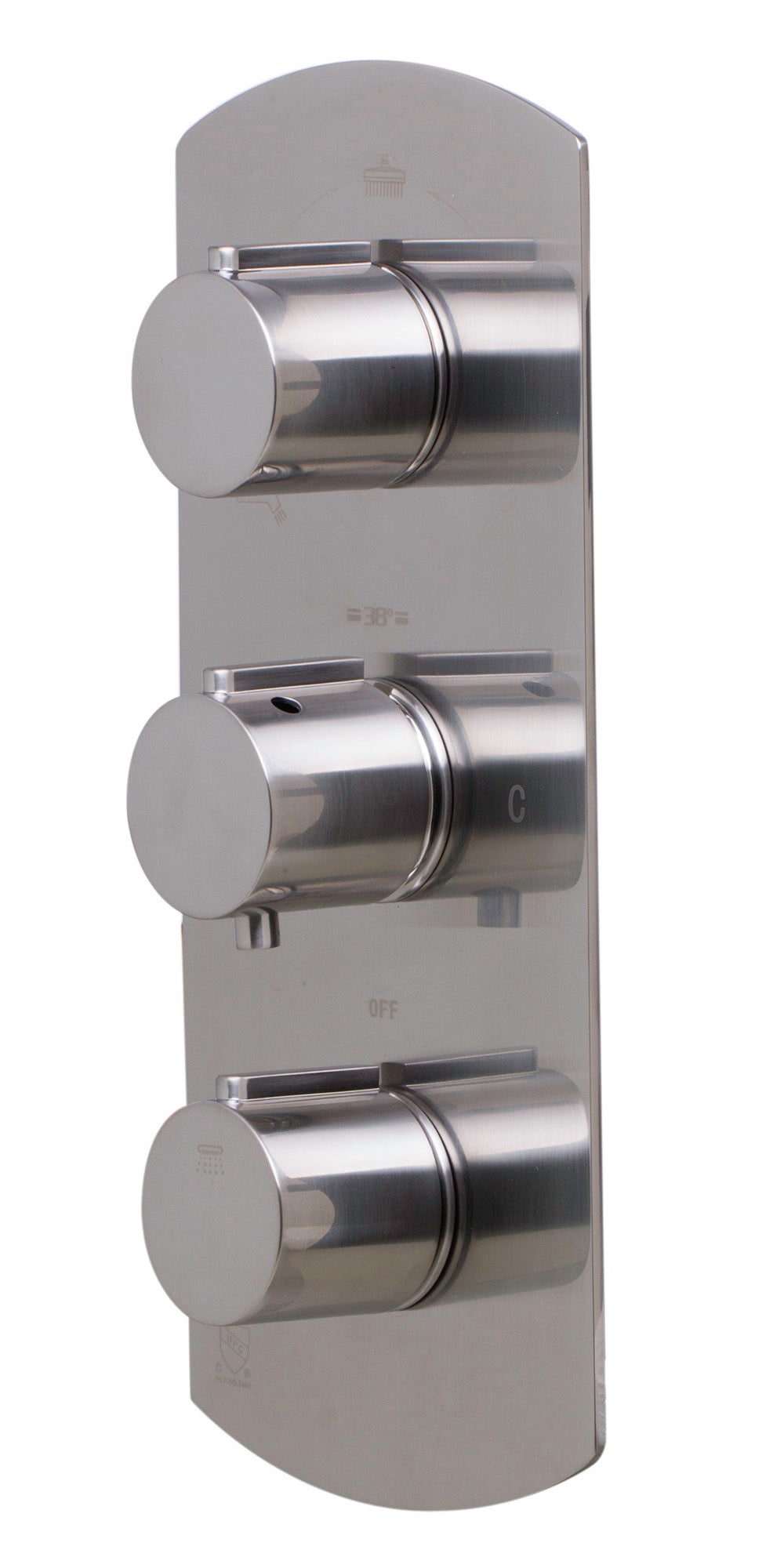 ALFI AB4001-BN Brushed Nickel Concealed 3-Way Thermostatic Valve Shower Mixer Round Knobs