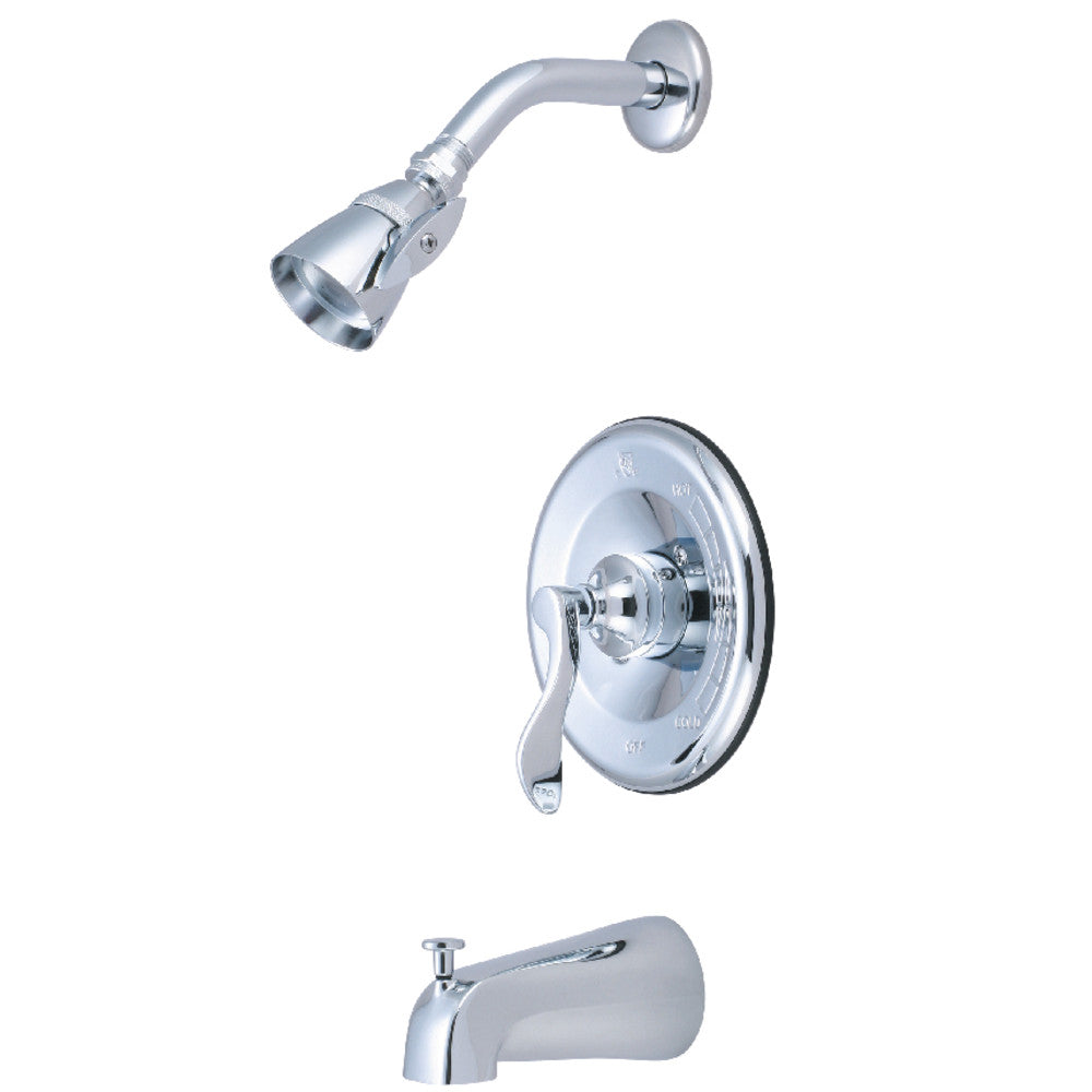 Kingston Brass KB1631DFL NuFrench Single-Handle Pressure Balanced Tub and Shower Faucet, Polished Chrome