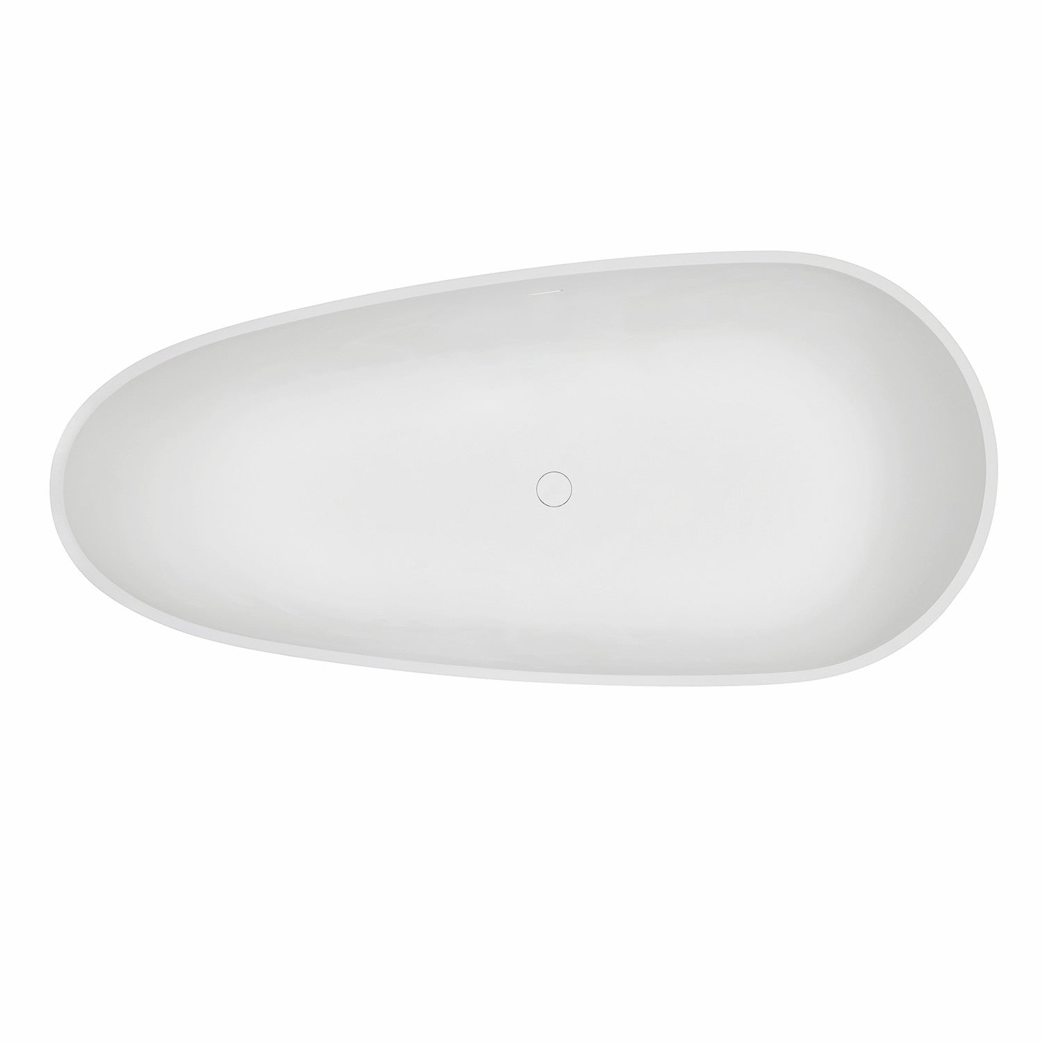 Kingston Brass VRTOV713422WG 72" Solid Surface Egg Shaped Double Ended Freestanding Tub with Drain, Glossy White/Matte Gray