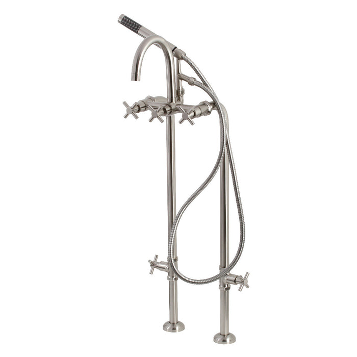 Aqua Vintage CCK8108DX Concord Freestanding Tub Faucet with Supply Line, Stop Valve, Brushed Nickel