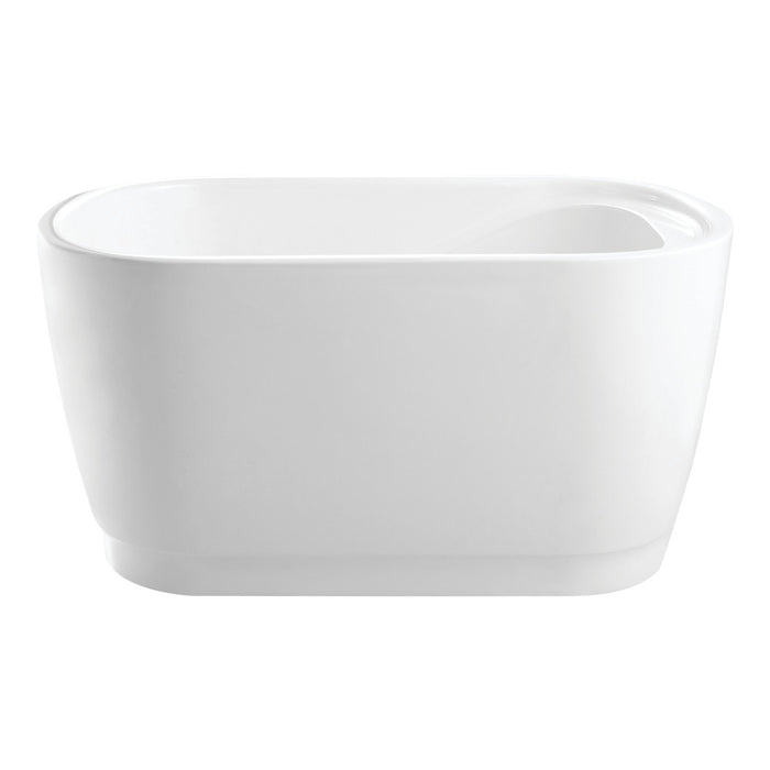 Kingston Brass VTOV513425S 51" Acrylic Oval Rectangular Double Ended Freestanding Tub with Drain, Glossy White