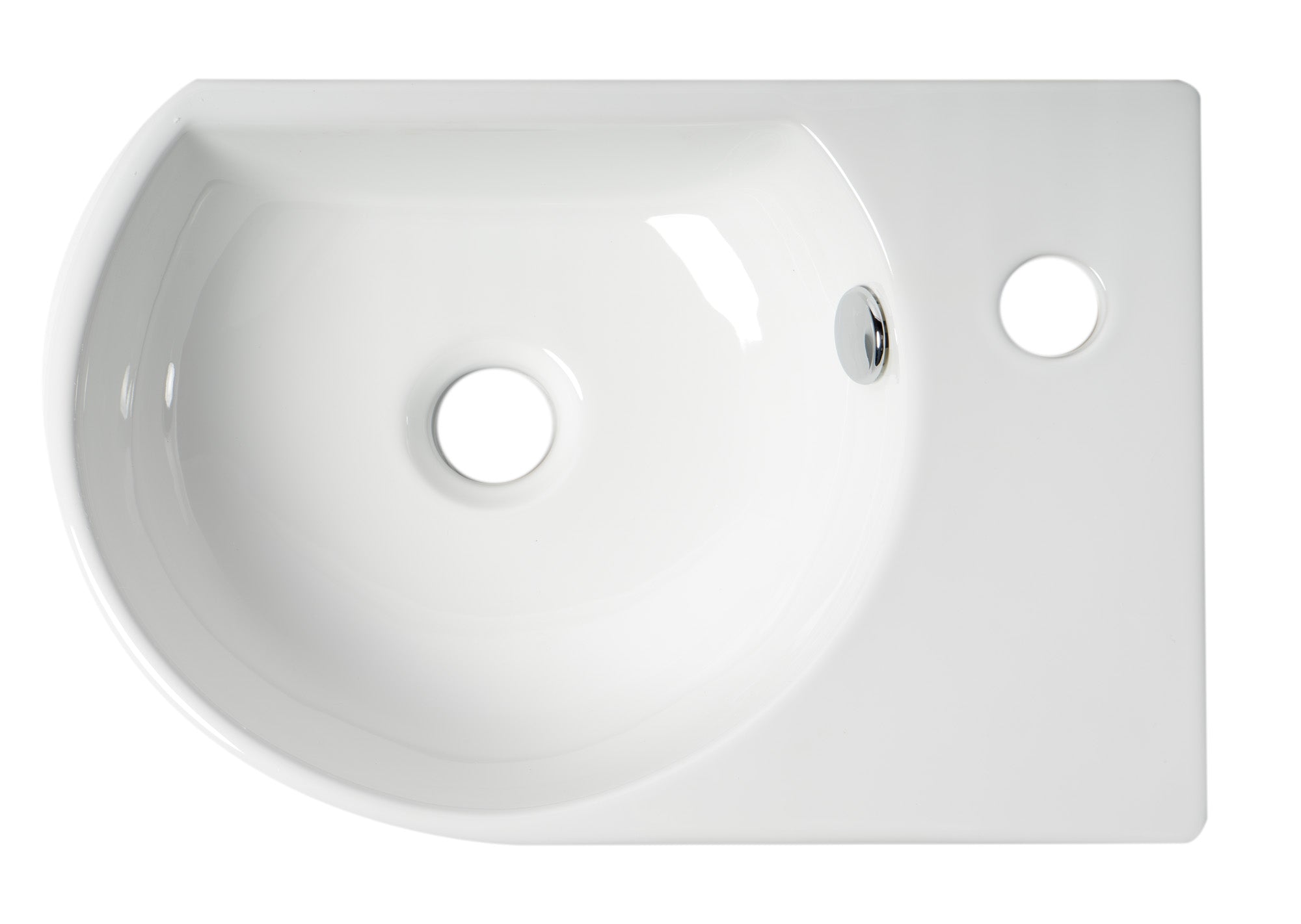 ALFI ABC119 White 16" Small Wall Mounted Ceramic Sink with Faucet Hole
