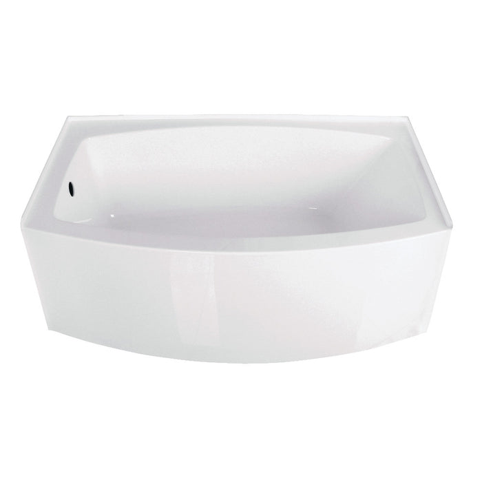 Aqua Eden VTDR603222L 60" Acrylic Rectangular 3-Wall Alcove Tub, Left Hand Drain Hole, Glossy White