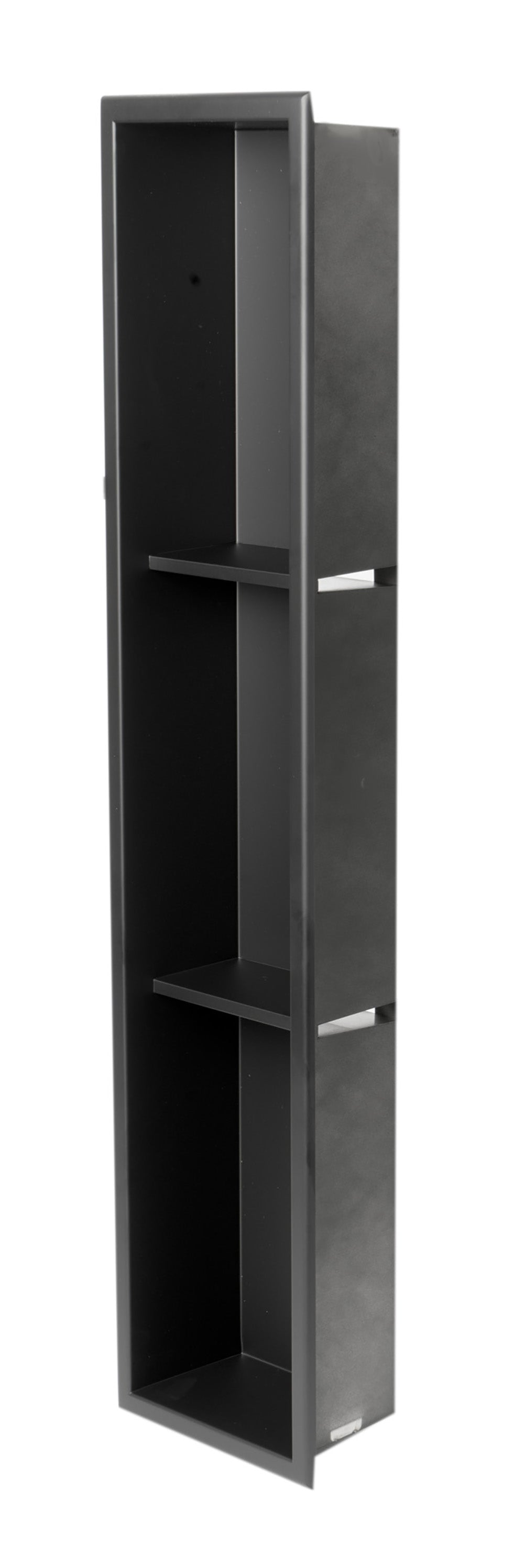 ALFI ABNC0836-BLA 8" x 36" Black Matte Stainless Steel Vertical Triple Shelf Bath Shower Niche