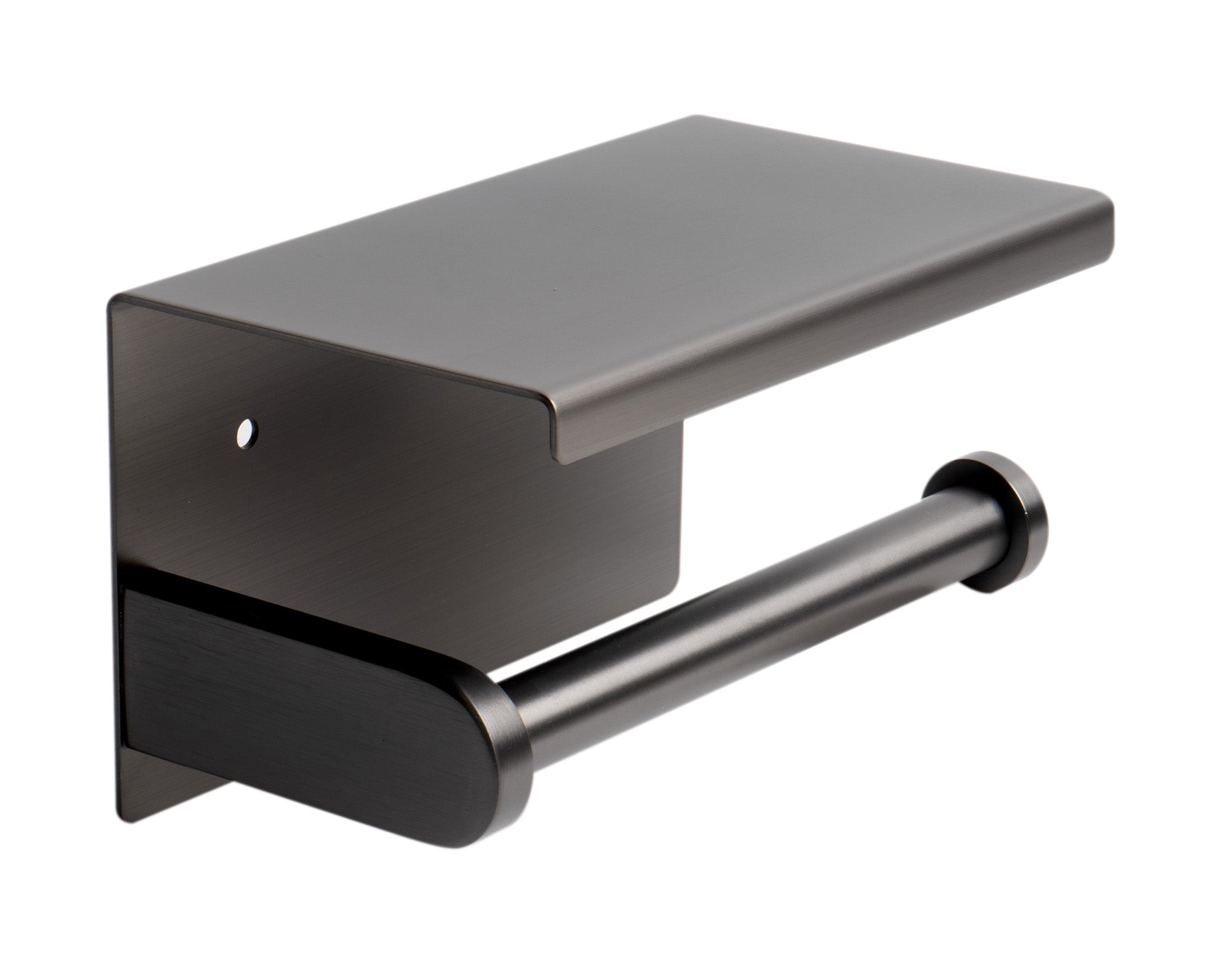 ALFI ABTPP66-BB Brushed Black PVD Stainless Steel Toilet Paper Holder with Shelf