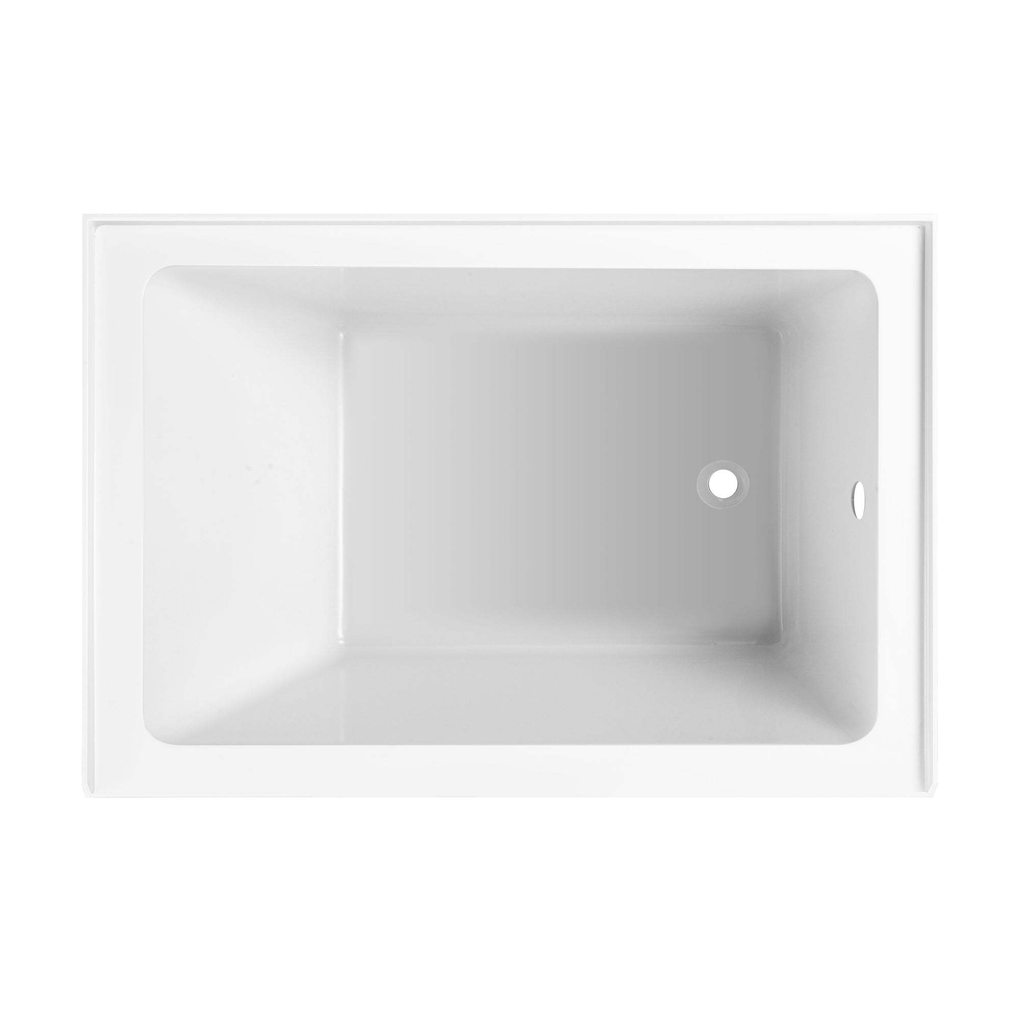 Aqua Eden VTAP4836R22 48" Acrylic Rectangular 3-Wall Alcove Tub, Right Hand Drain, Glossy White