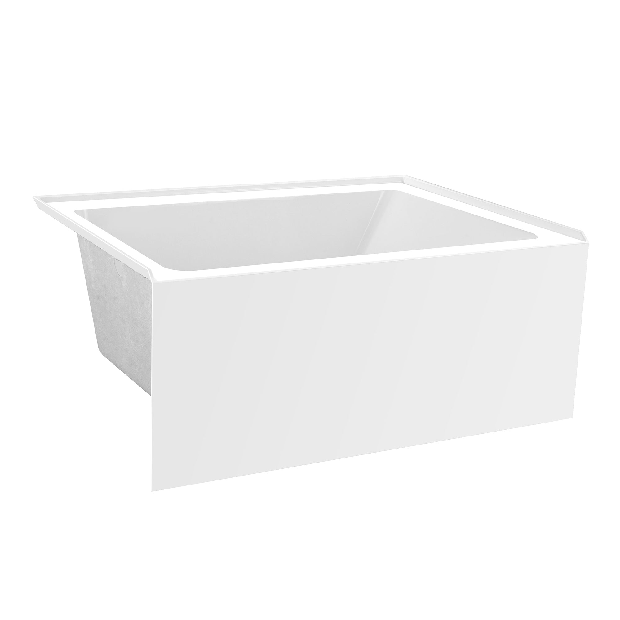 Aqua Eden VTAP4836L22 48" Acrylic Rectangular 3-Wall Alcove Tub, Left Hand Drain, Glossy White